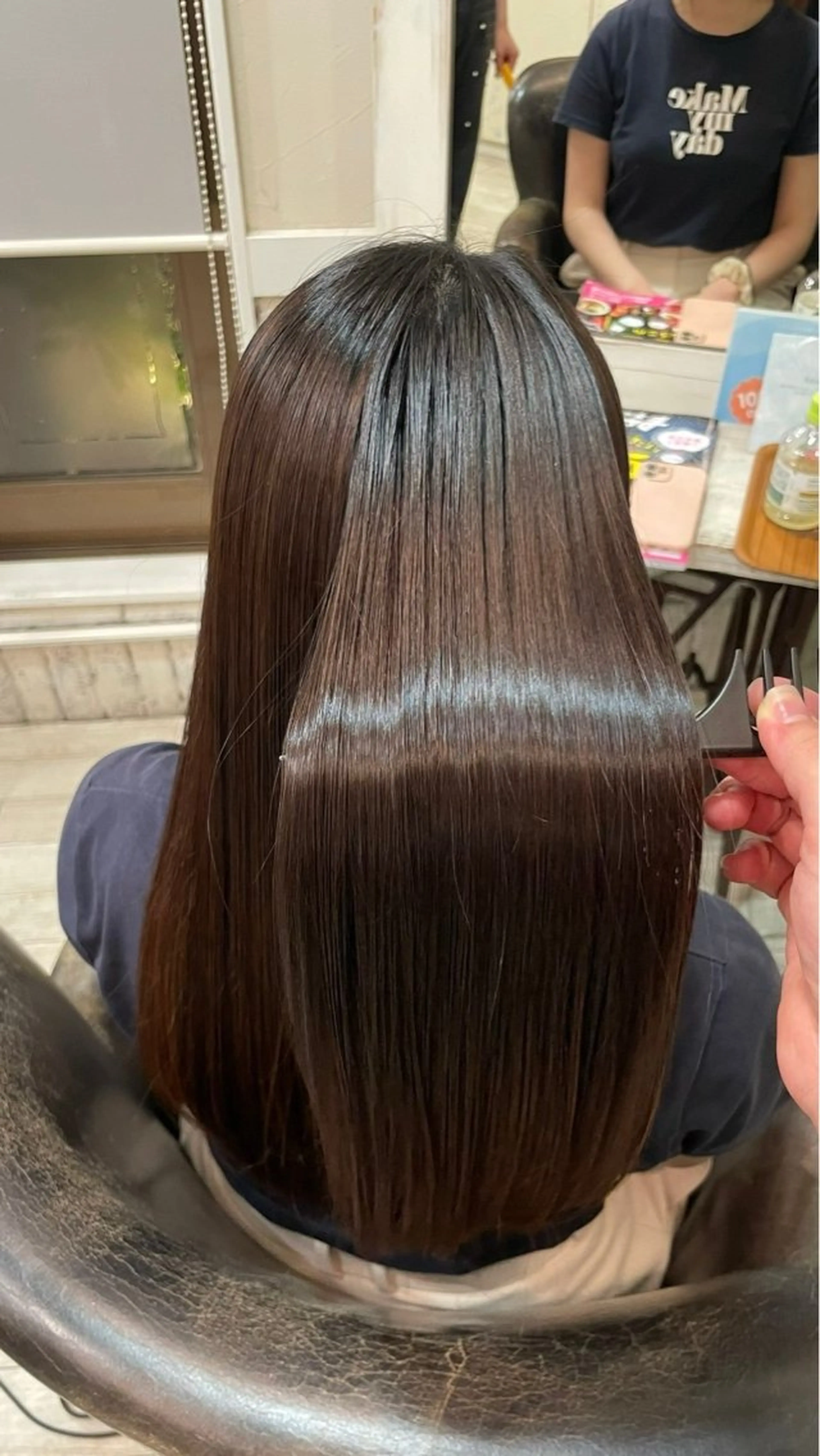 【平日限定】【17:00​〜​🛋️】【ショート限定】【乾かしただけでまとまる🧶.*･】☁️髪質改善ストレート☁️の写真