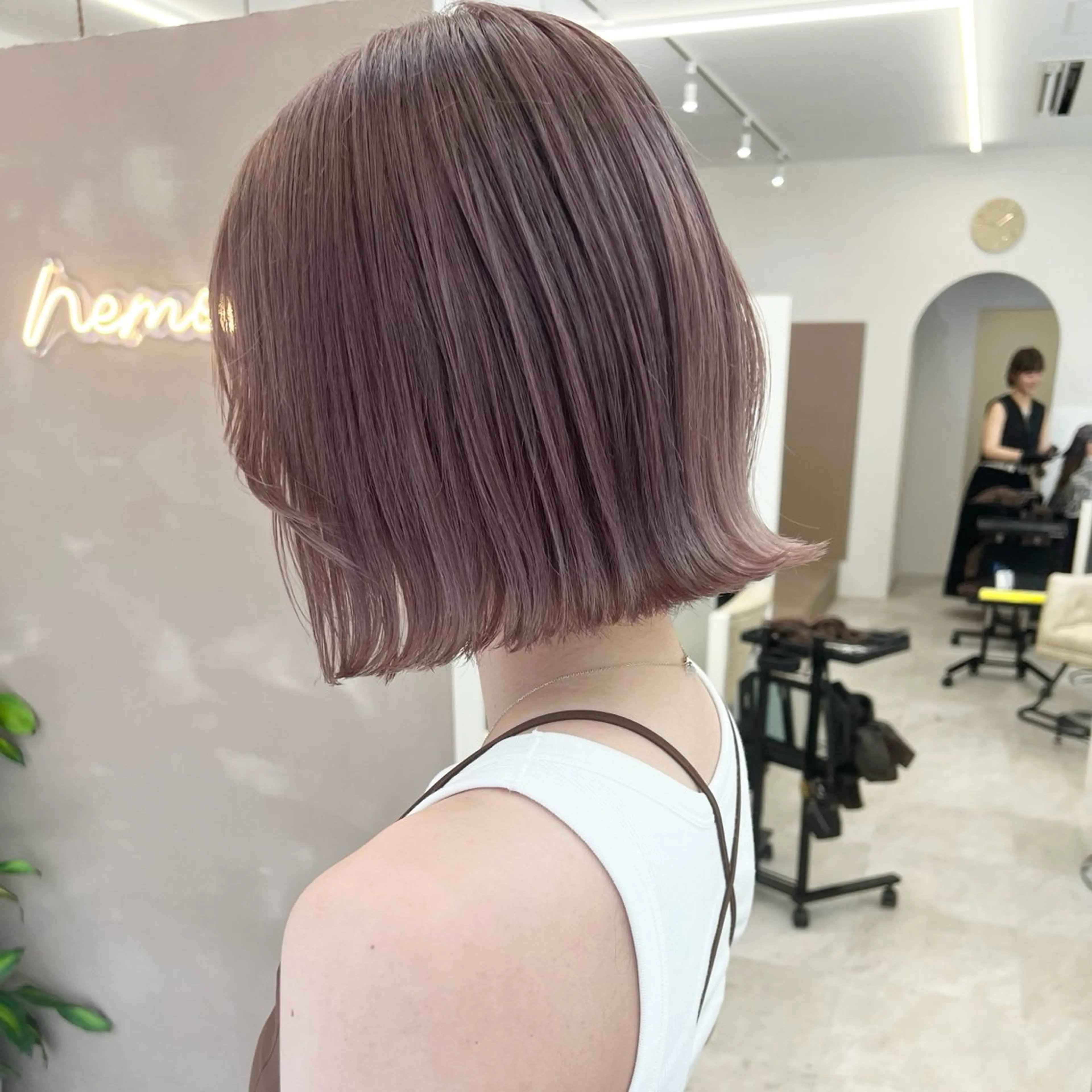 ショート ボブ カット ヘアカラー トリートメント 透明感カラー／ 髪質改善／ボブ／中山のヘアスタイル
