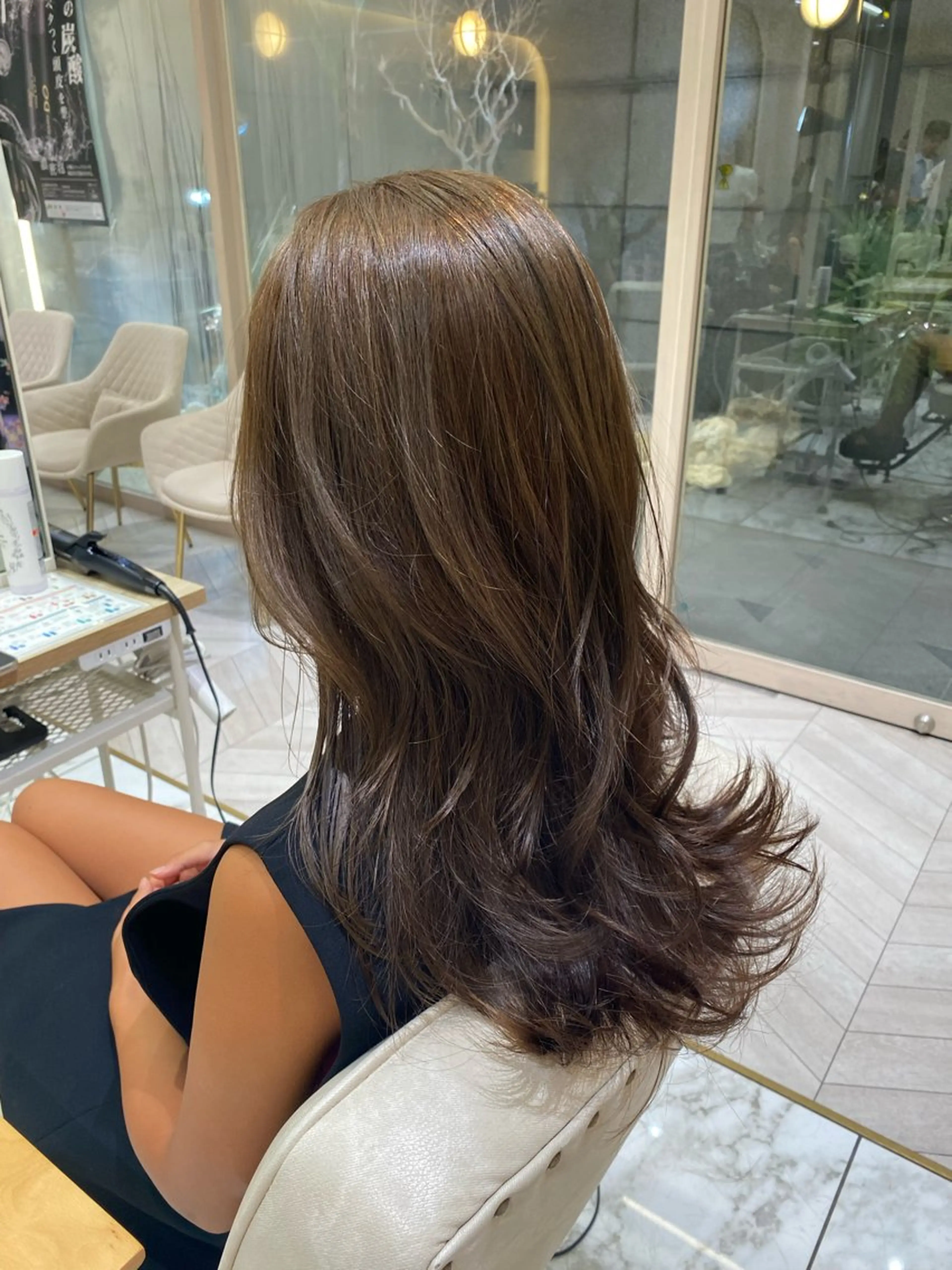 ミディアム カラー ヘアカラー hina☺︎ 髪質改善/ストレートのヘアスタイル