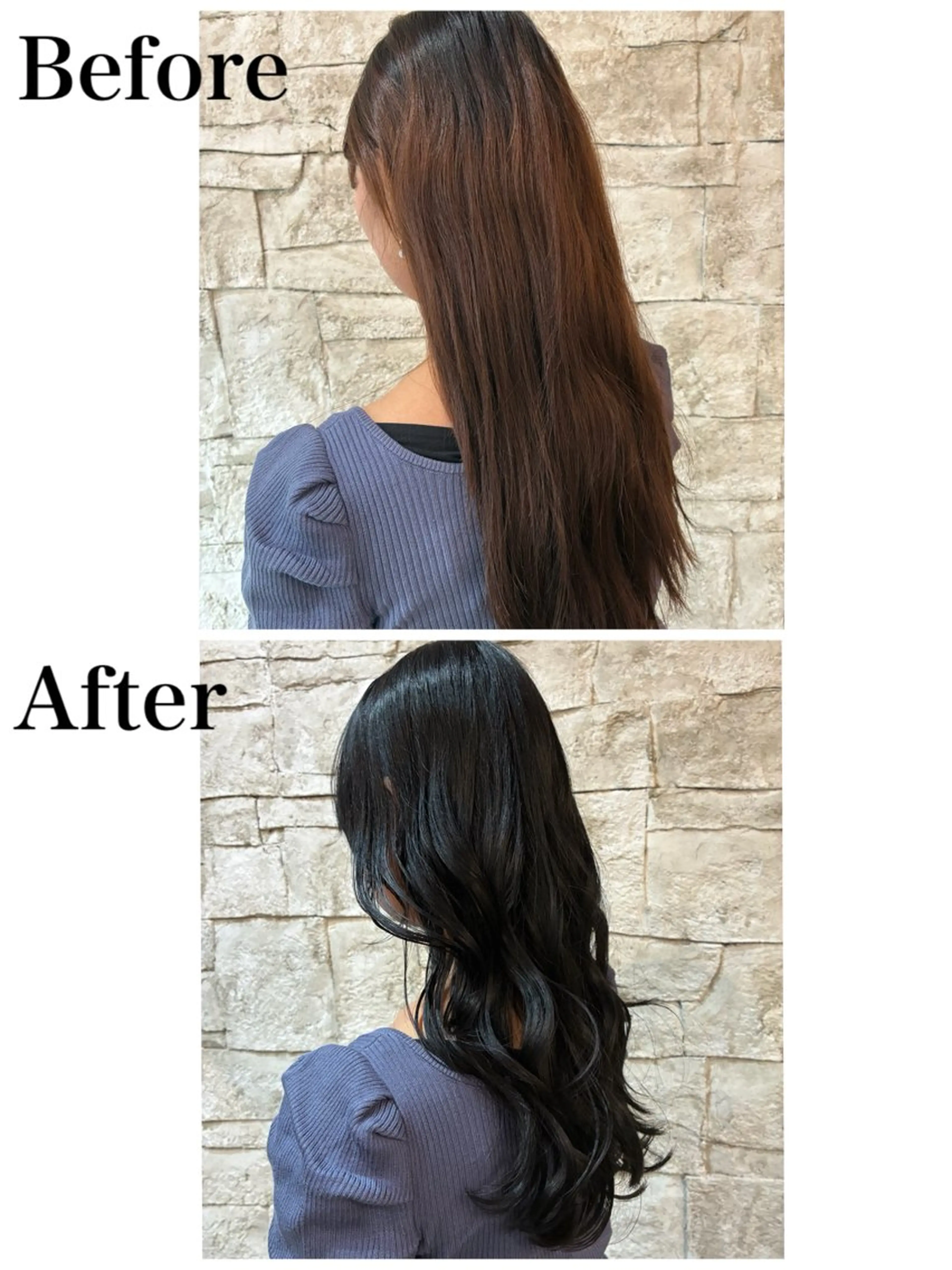 カラー 黒髪 ブルーカラー ブルーブラック 韓国風カラー ヘアカラー お褒めの口コミ多数✨ 美髪カラー/浦本冴絵のヘアスタイル