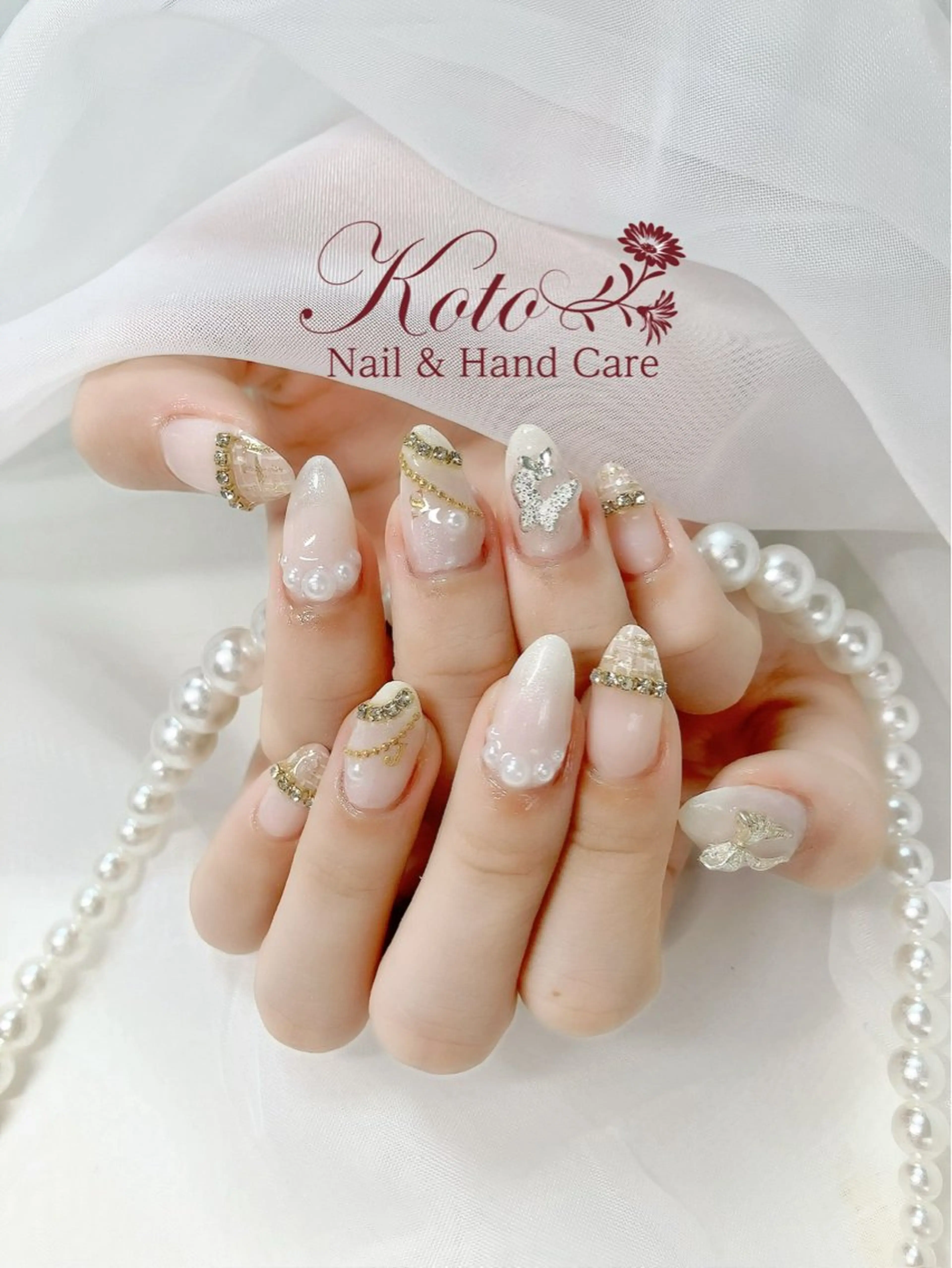 ネイル 長さ出し ジェルネイル 持ち込み ニュアンスネイル 赤色 ハンドネイル Nail Salon KOTOのネイルデザイン