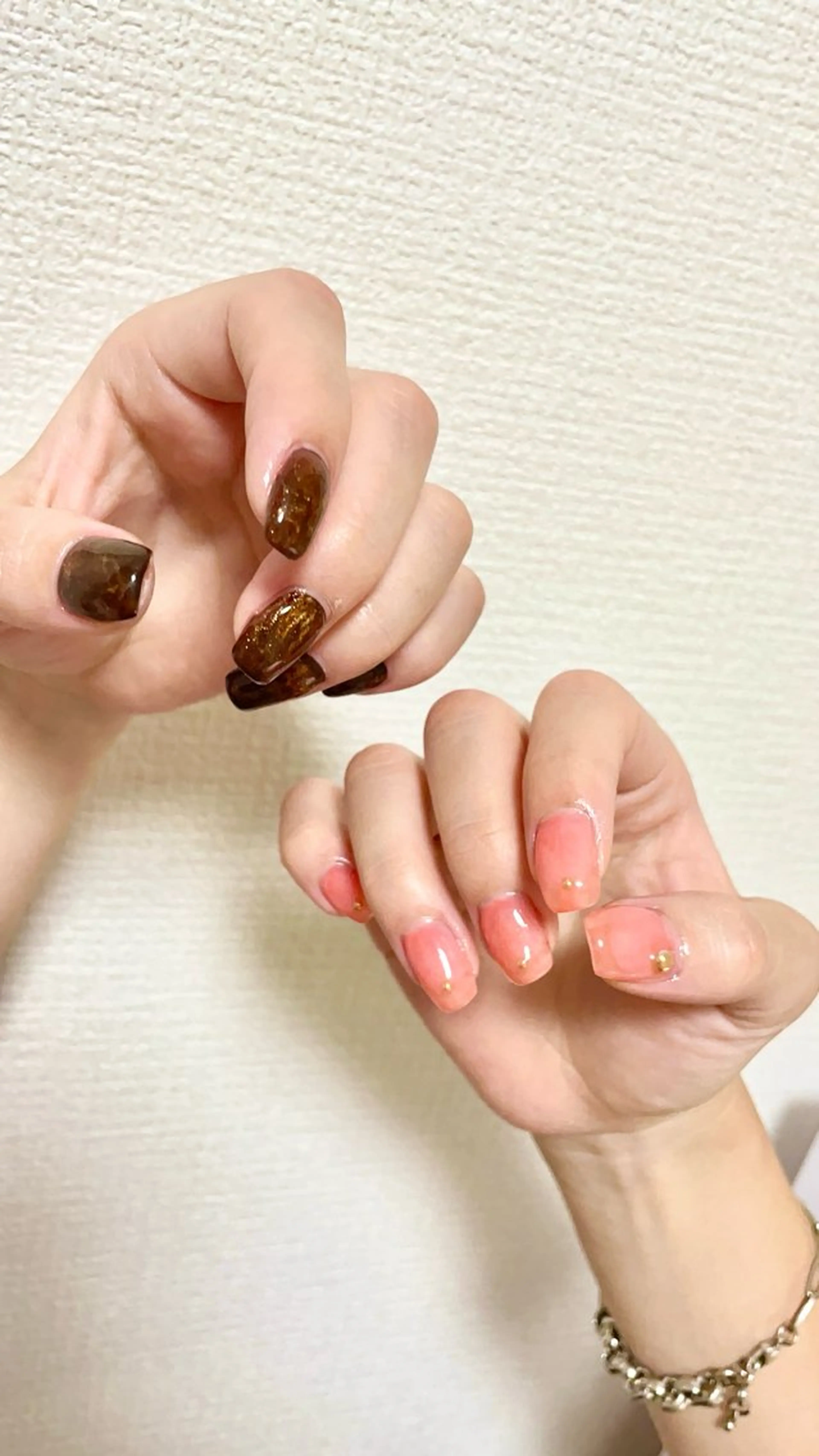 ネイル べっ甲ネイル ニュアンスネイル ピンク Nail Salon Repos【ルポ】のネイルデザイン