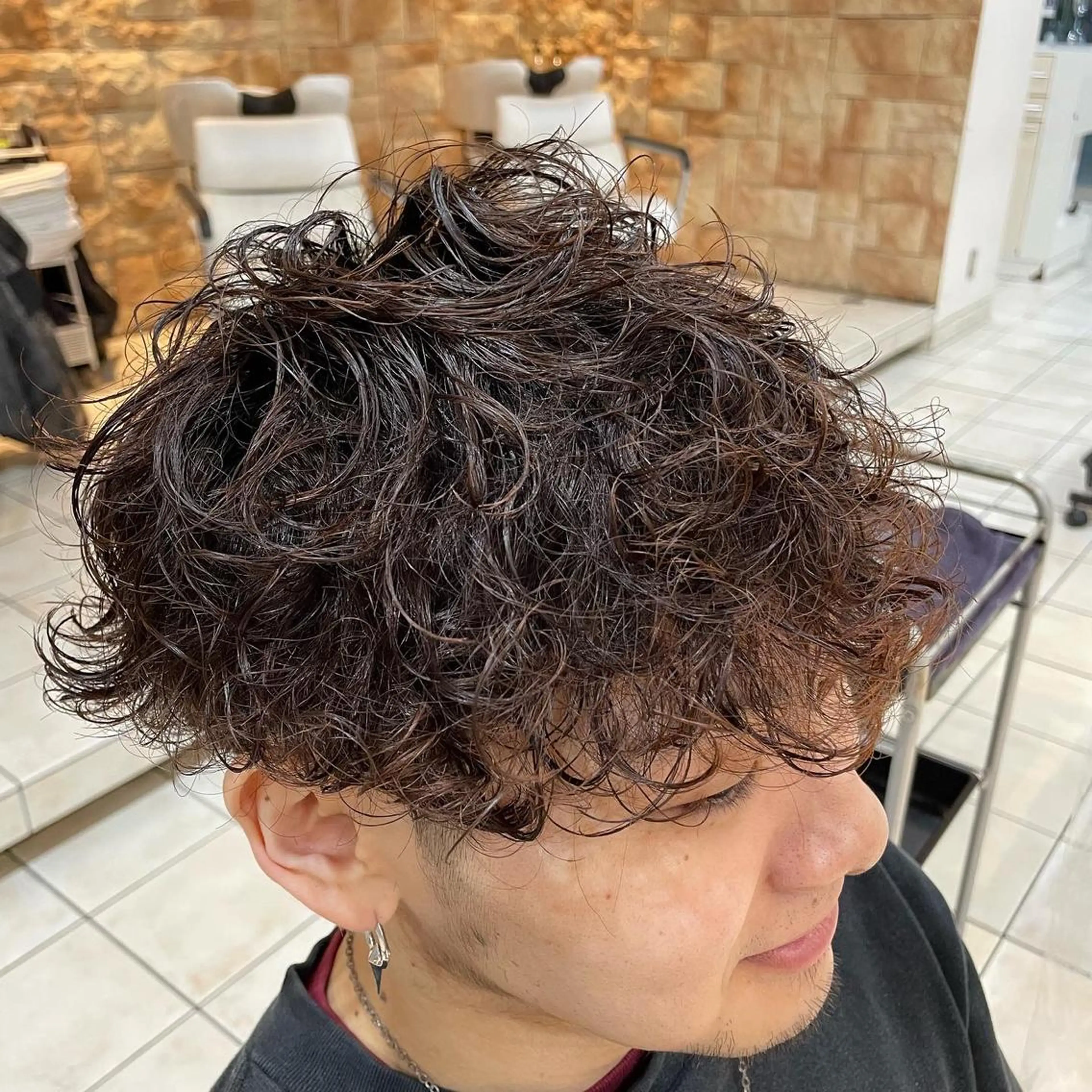 ショート パーマ メンズ シャドウパーマ/縦落 ちパーマ 大久保拓実のヘアスタイル