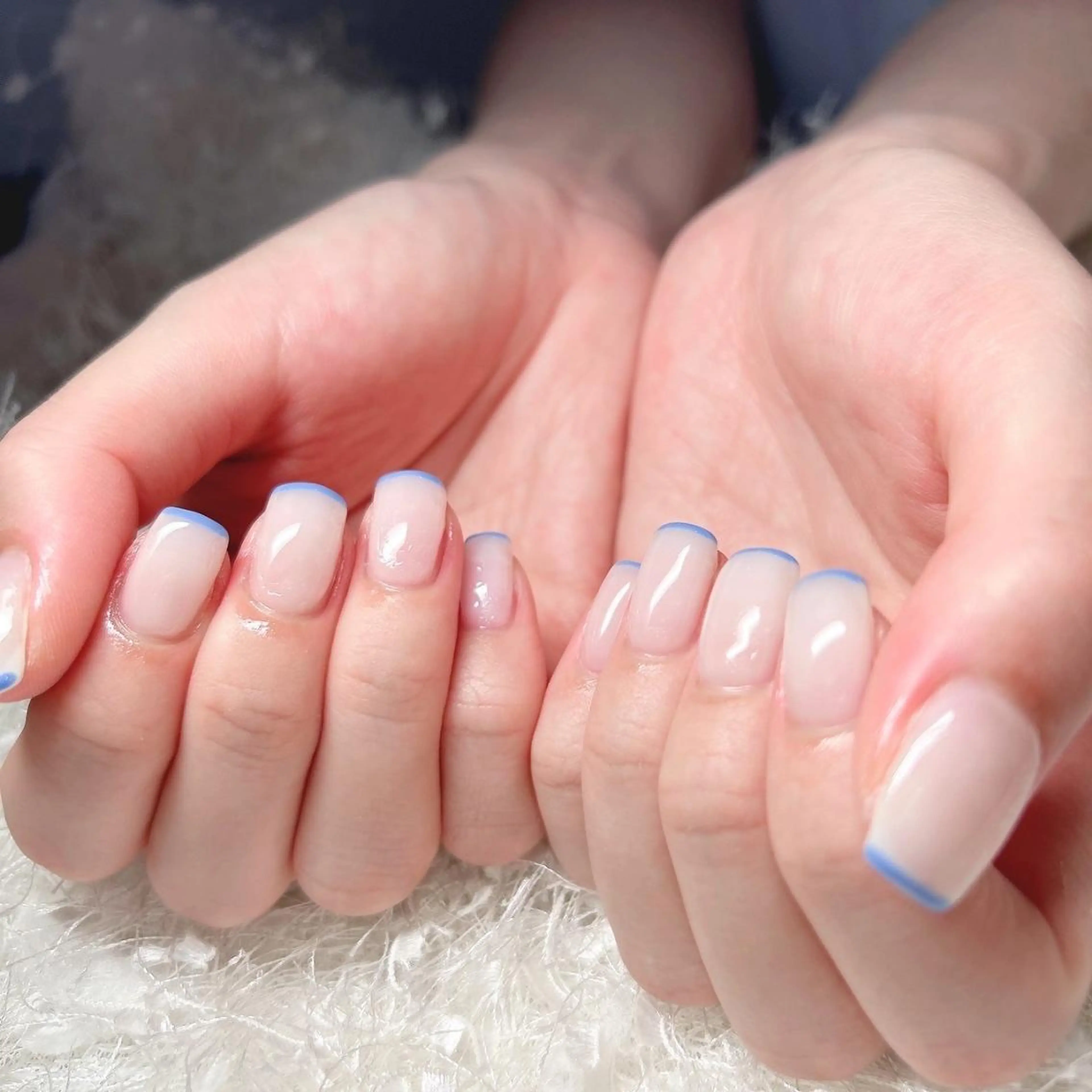 ネイル 長さ出し フレンチネイル ジェルネイル グラデーション 韓国ネイル ハンドネイル Nail&eye Belire 新宿のネイルデザイン