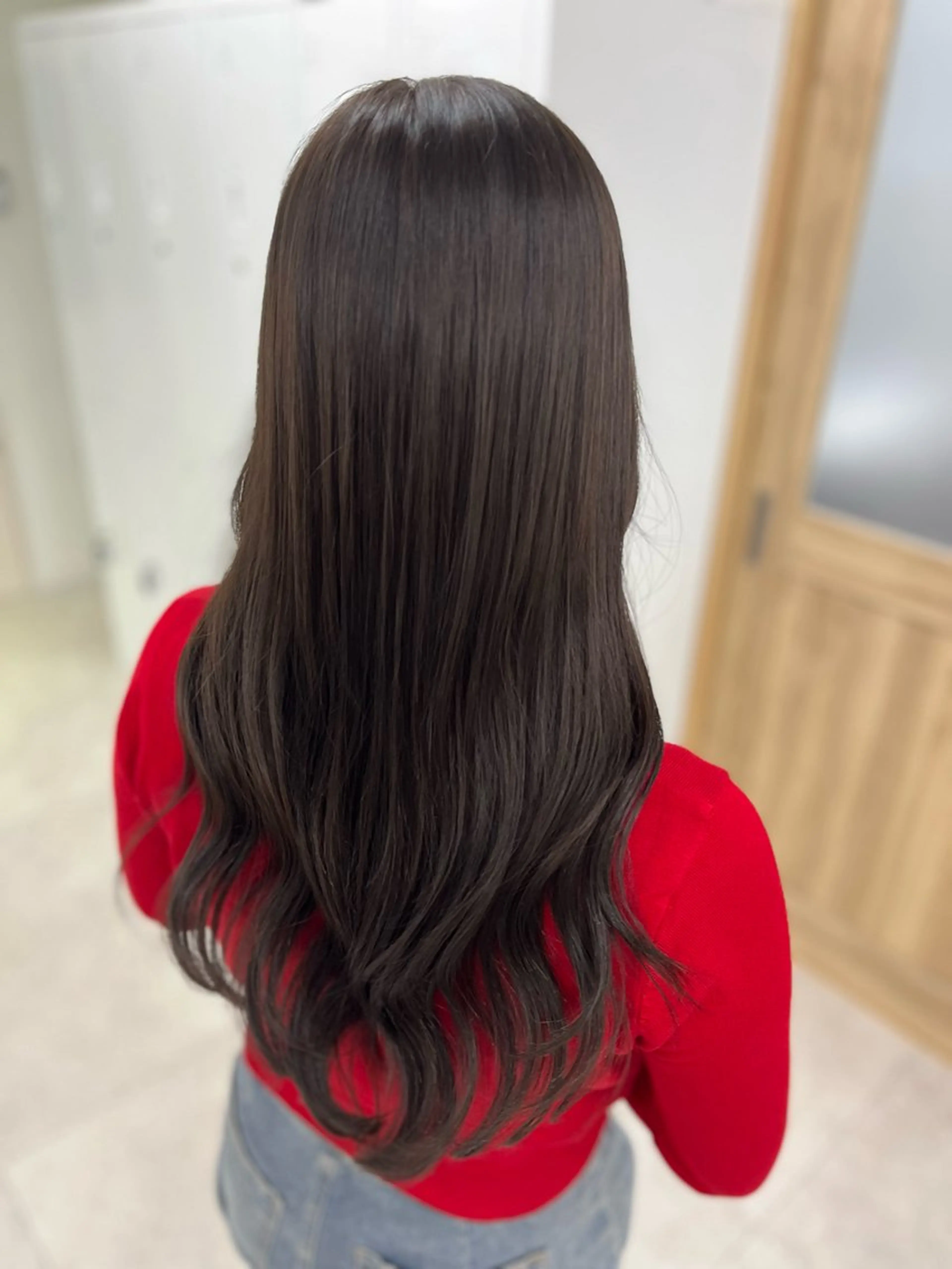 ロング カラー ブラウンカラー オリーブブラウン カット ヘアカラー トリートメント 🫧ぷる艶カラー🫧 Yuubi🦩のヘアスタイル