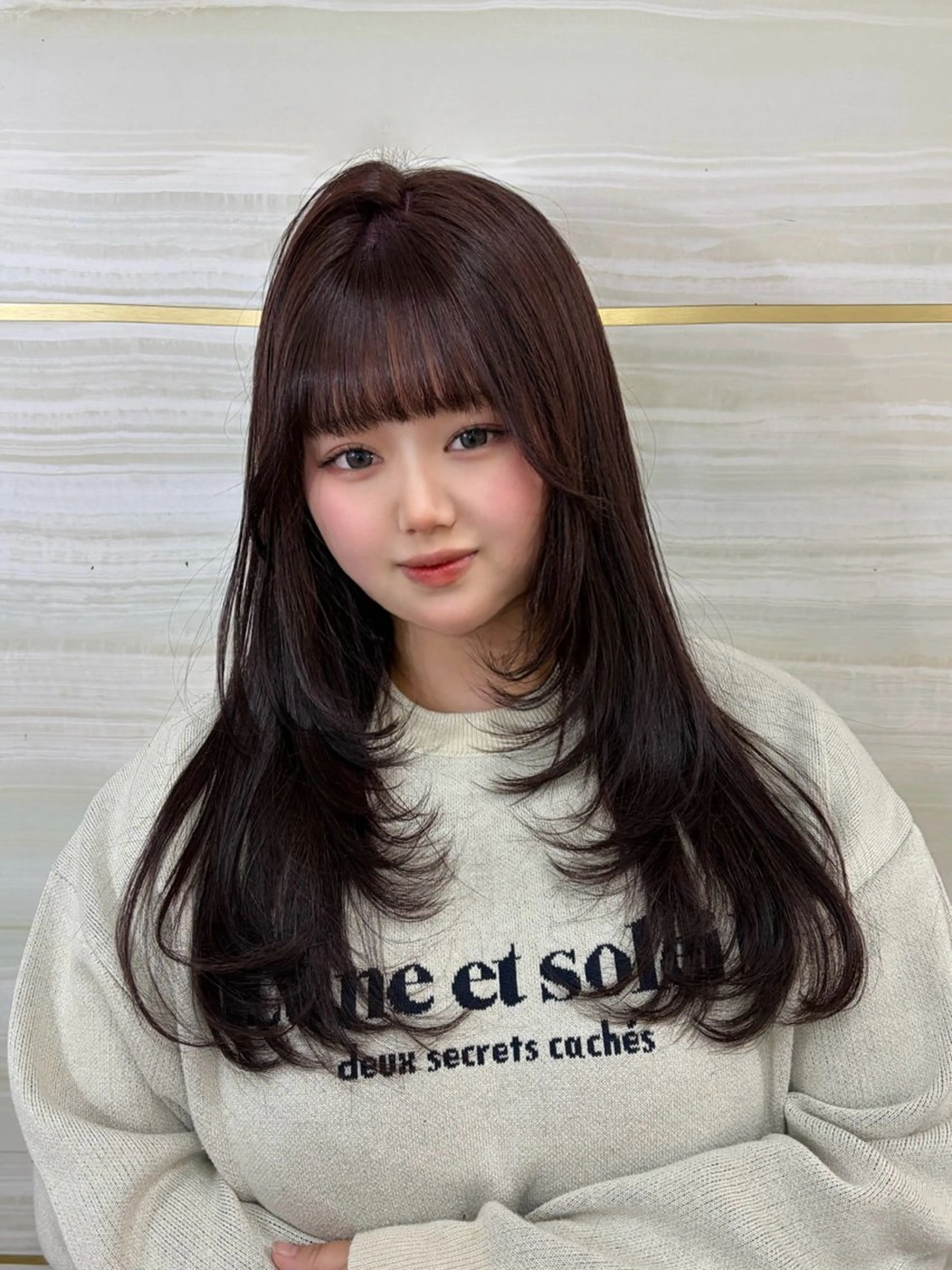 ロング カラー カット ヘアカラー 🩶mana🩶艶髪 /カラーオンカラーのヘアスタイル