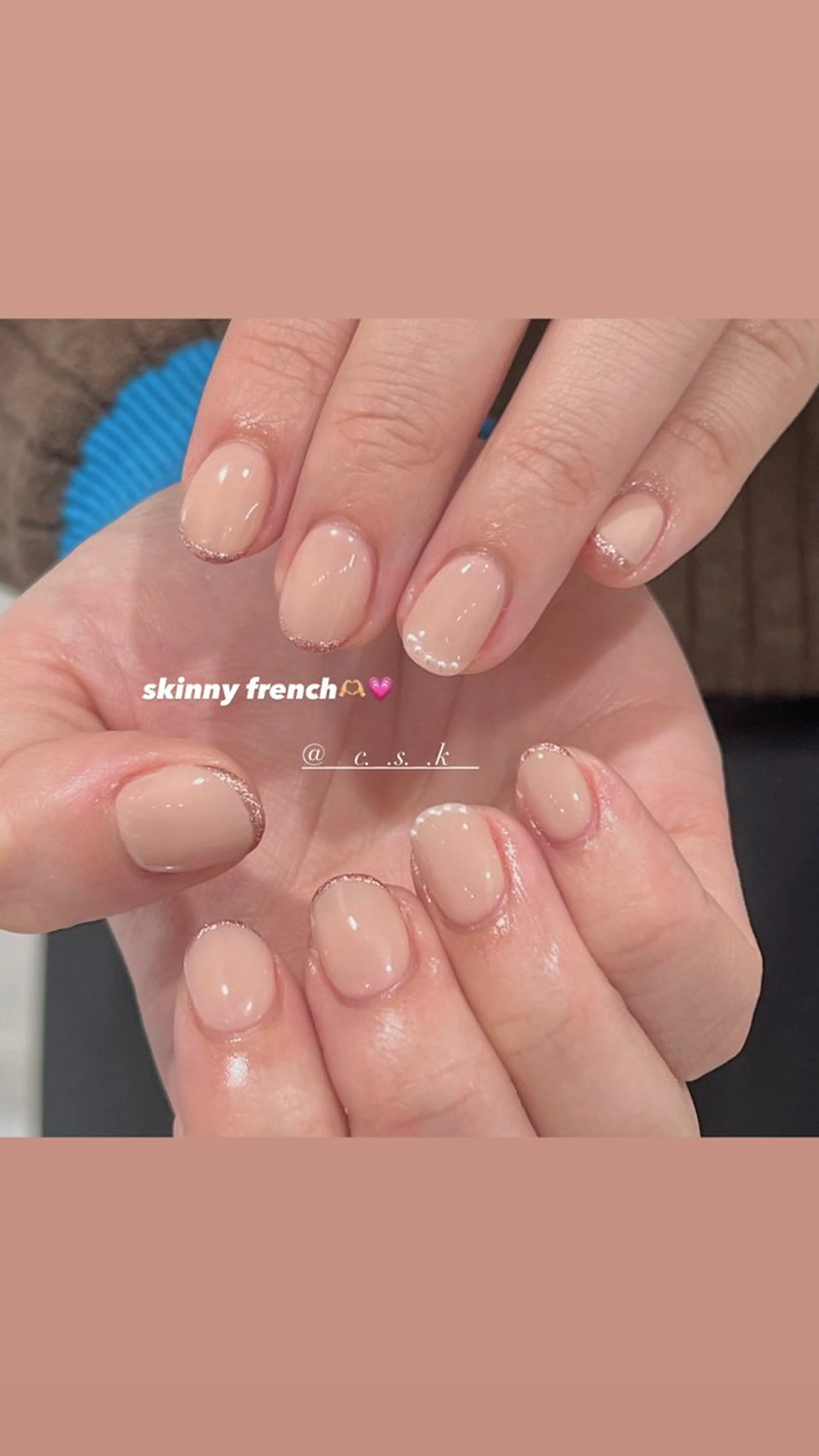 ネイル フレンチネイル ハンドネイル 🎀チーク/ちゅるん 🫧chisa🎀のネイルデザイン