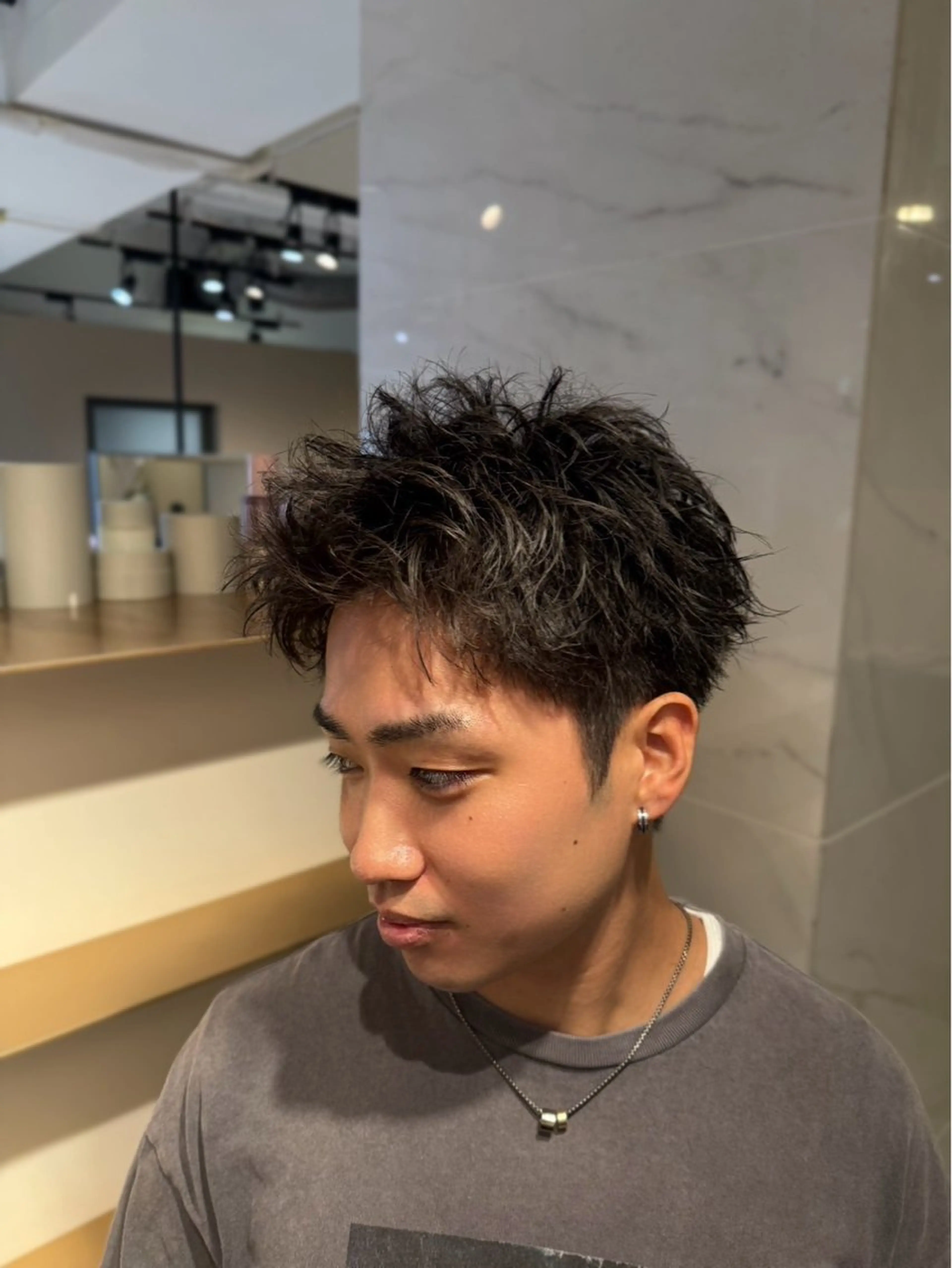 ショート パーマ ショートヘア grace by afloat 梅田店所属・メンズ特化❗️ 楠見綾太郎のヘアスタイル