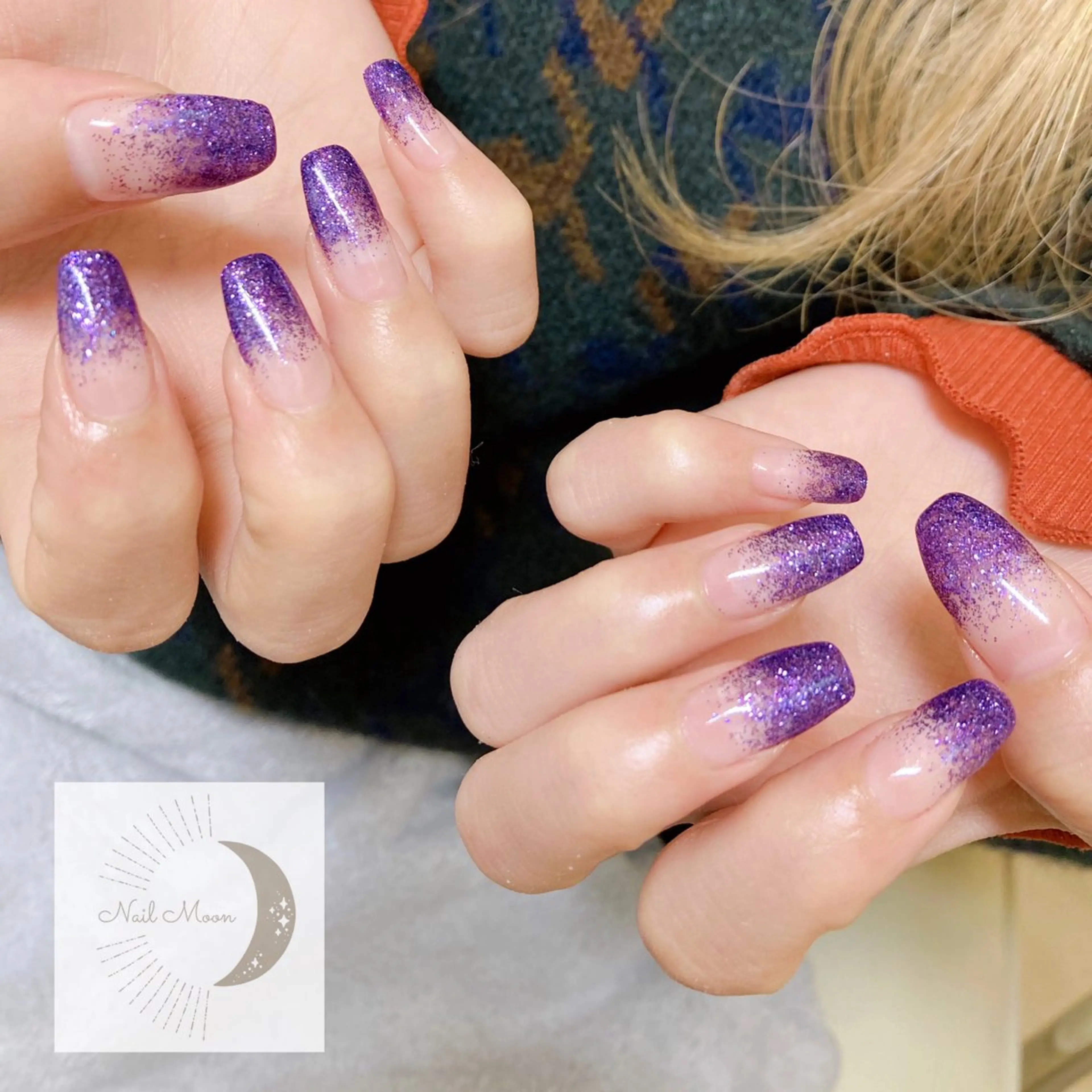 ネイル グラデーション ラメ(グリッター) ラメグラデーション ハンドネイル NAIL MOONのネイルデザイン