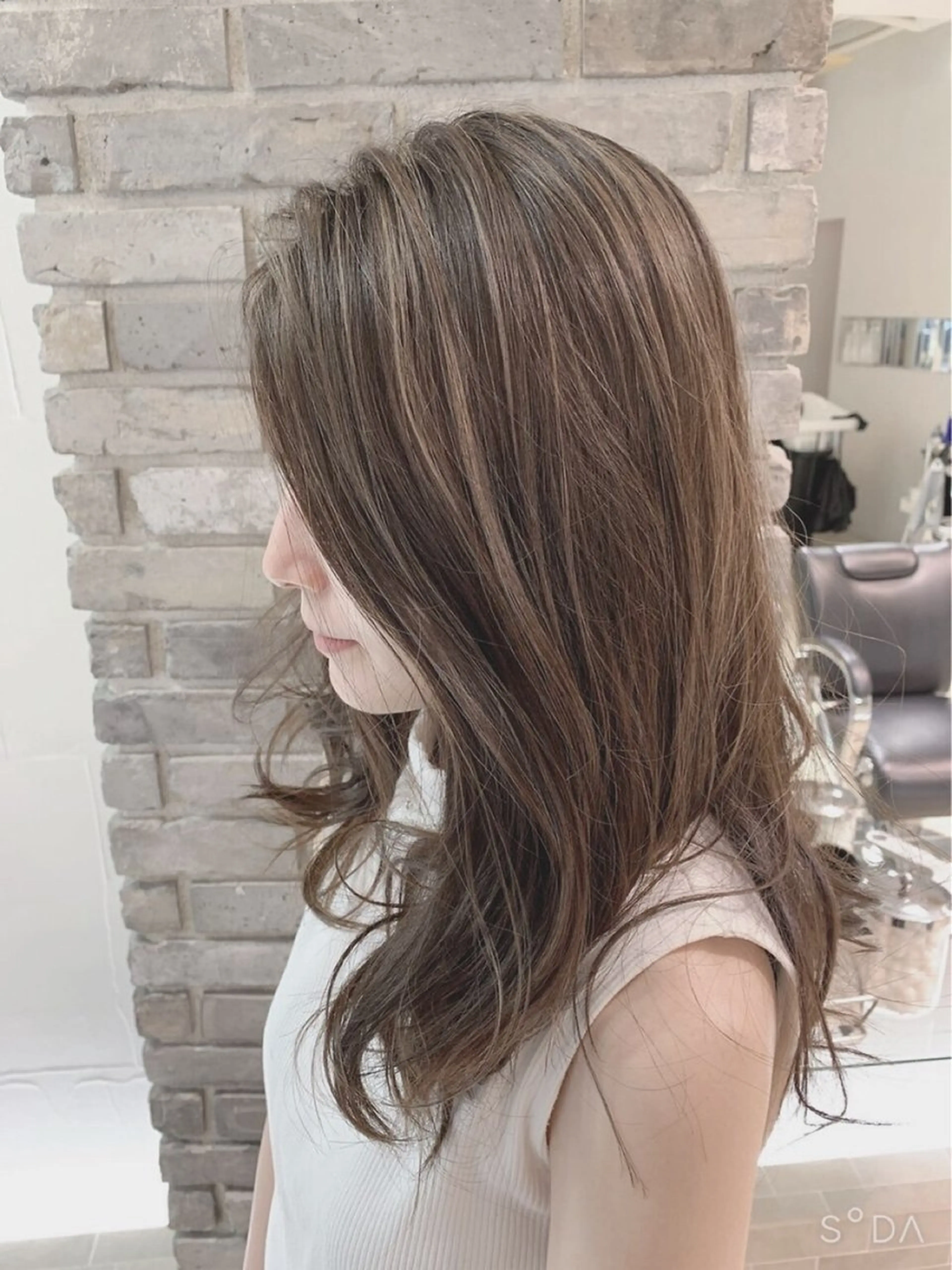 ロング ハイライト ハイライトカラー メンズカット/杉山誠のヘアスタイル