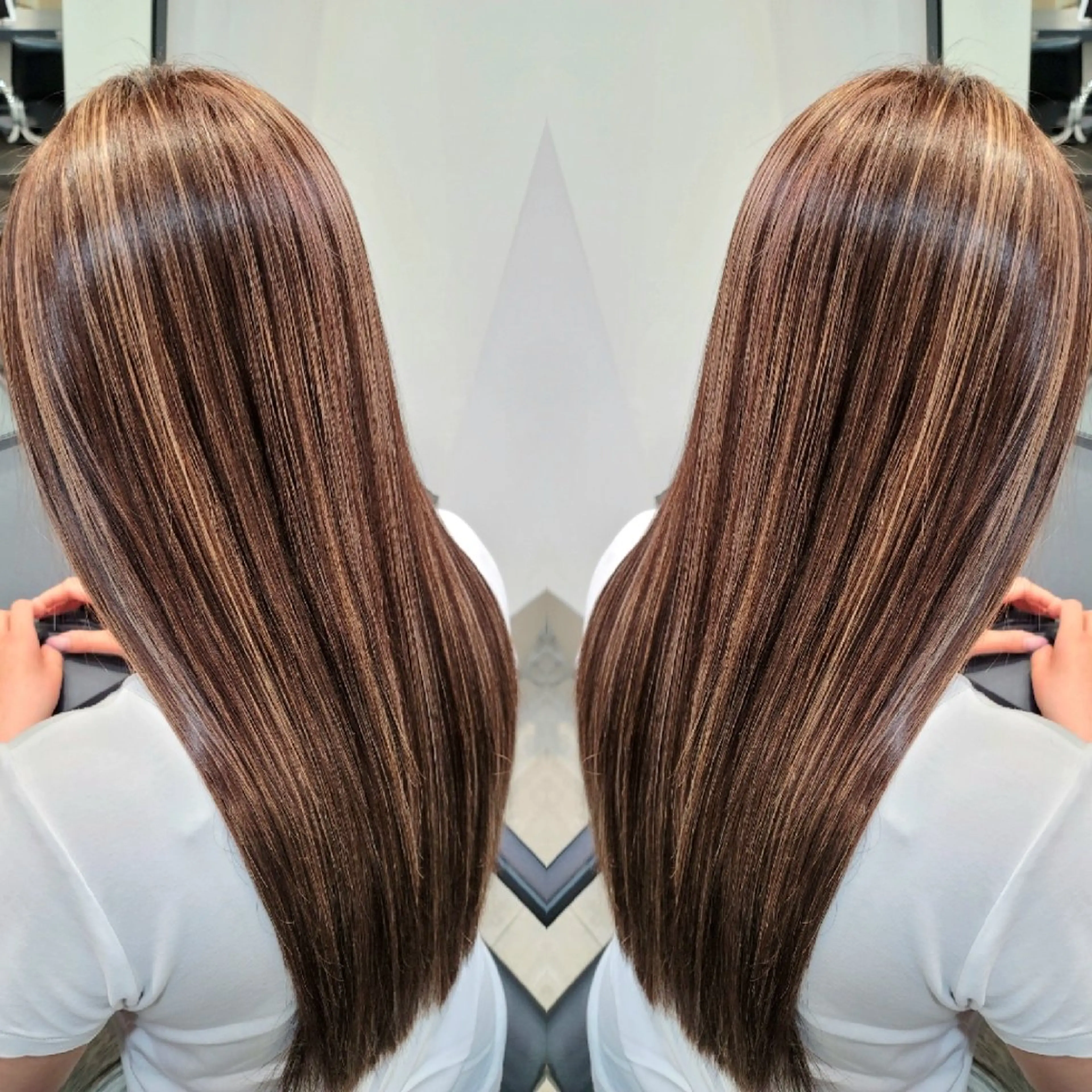 ロング カラー ヘアカラー トリートメント ✨弱酸性縮毛矯正✨ ✨髪質改善✨hiroのヘアスタイル