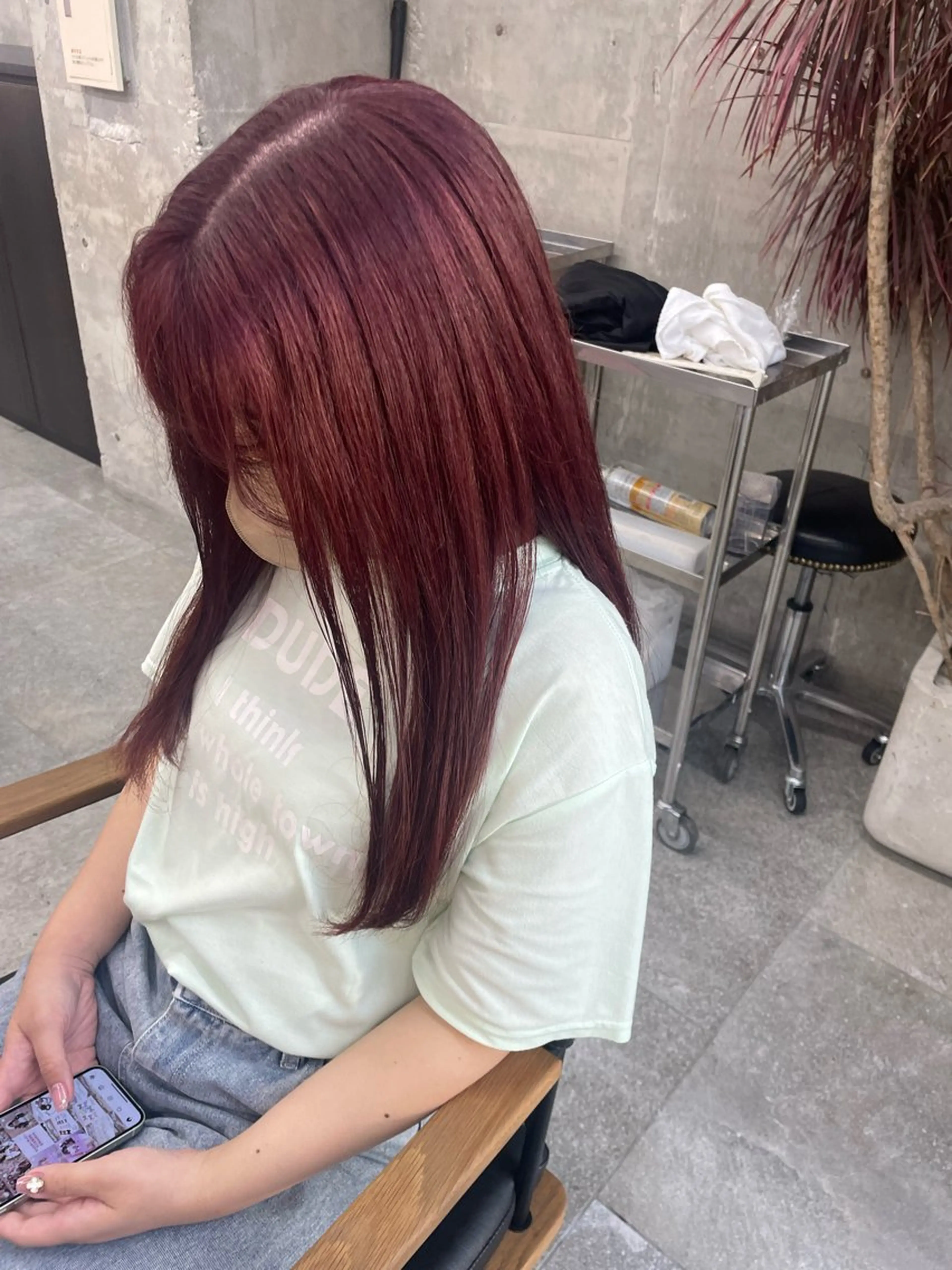 ロング カット ヘアカラー 鈴木瑛里／ブロンド ベージュ／男女のヘアスタイル