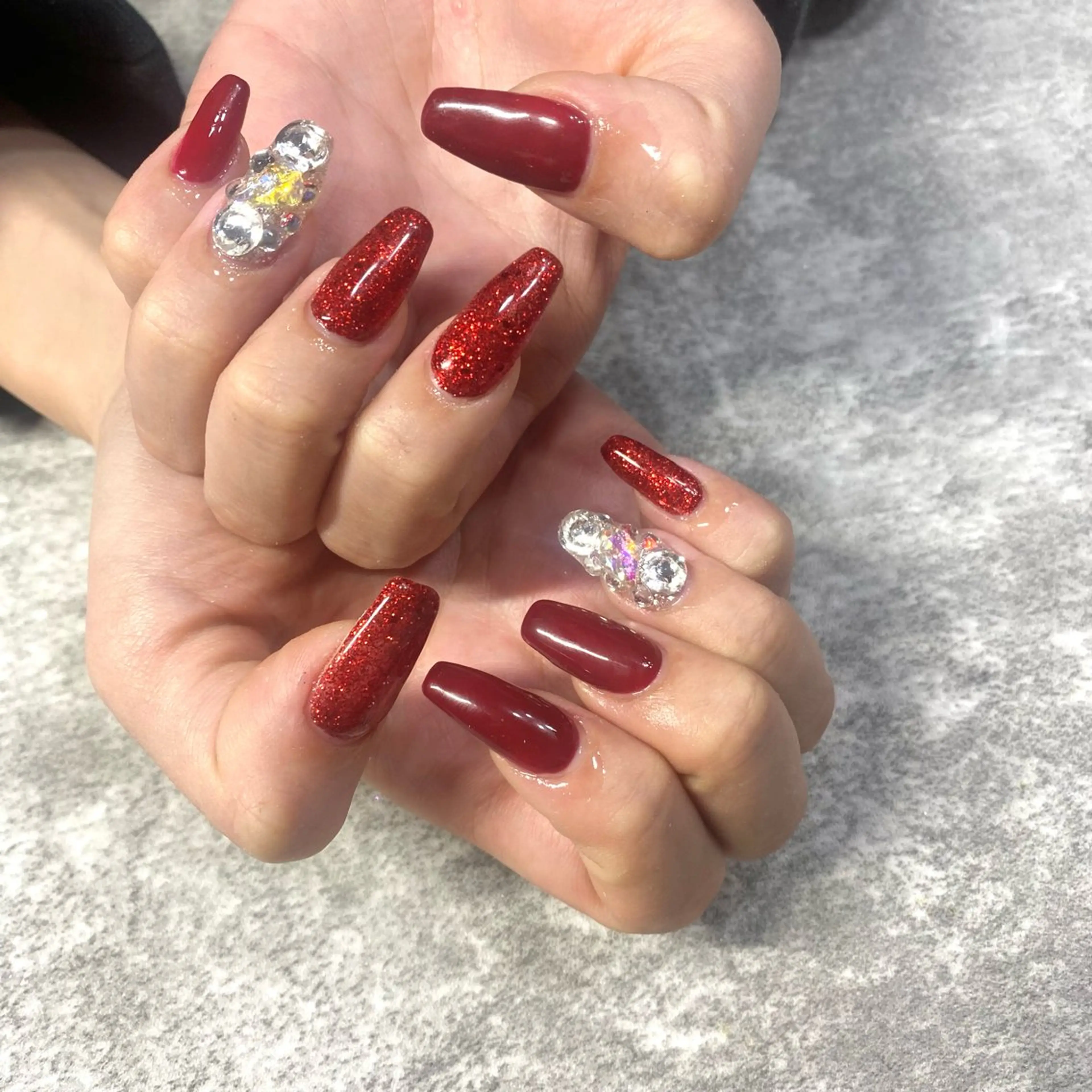 ネイル 赤色 ハンドネイル ★Rinail... .のネイルデザイン