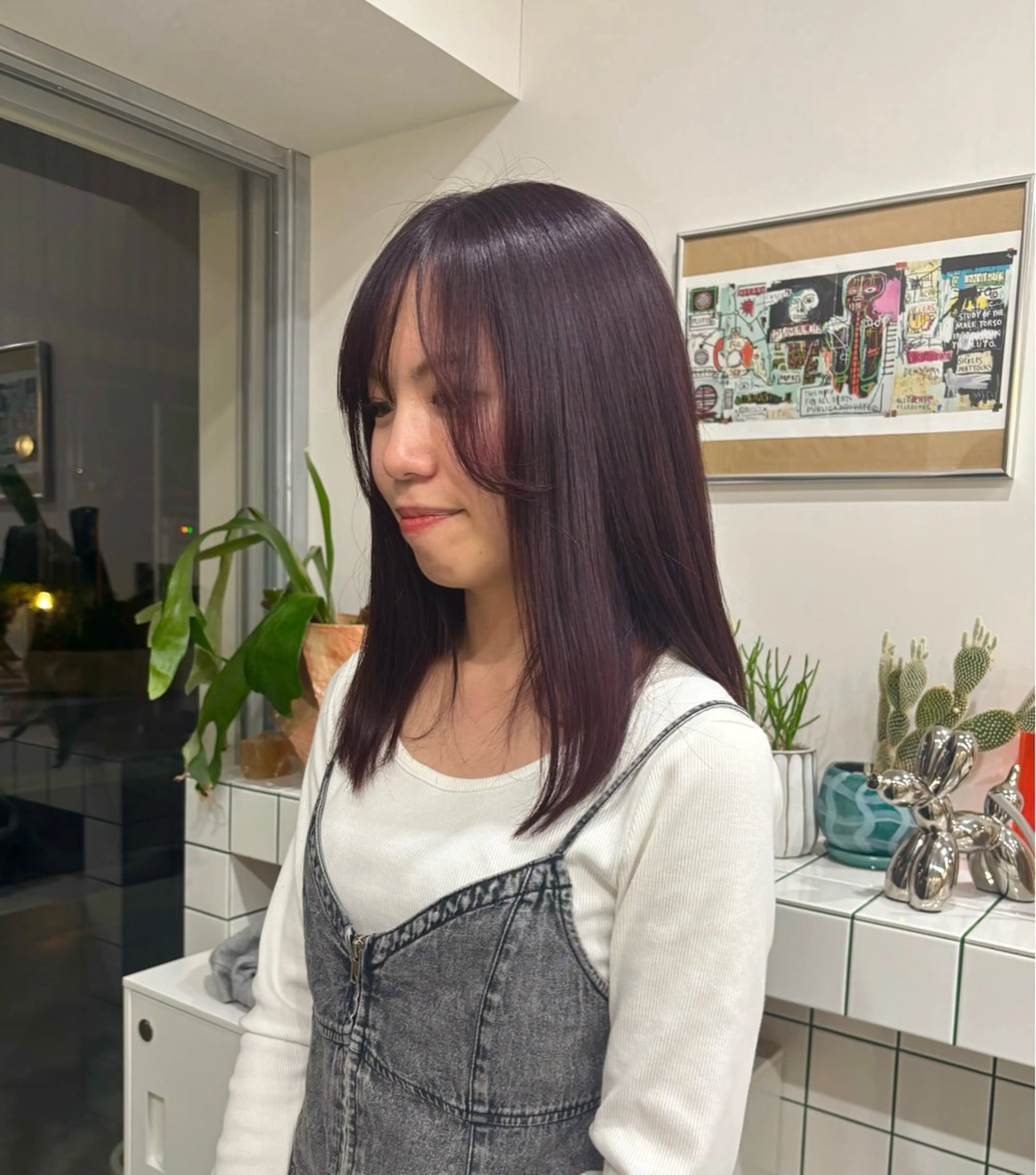 ミディアム カラー ヘアカラー HIKARIS所属・透明感/くすみカラー 似合わせボブ♡ゆきなのヘアスタイル