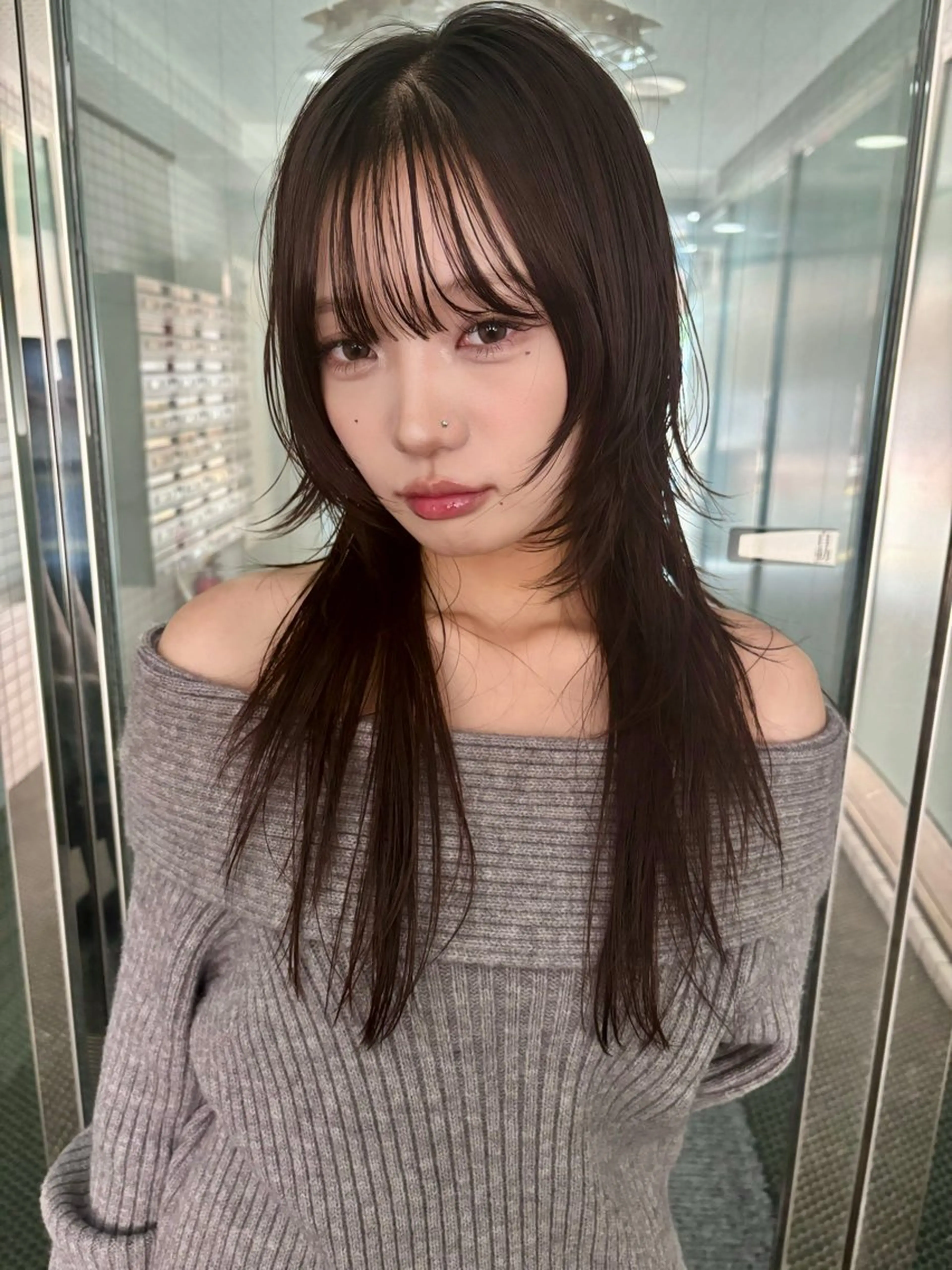 ロング カラー ベージュカラー ショコラベージュ レイヤーカット カット ヘアカラー 【似合わせ、垢抜け ヘア】KAEDEのヘアスタイル