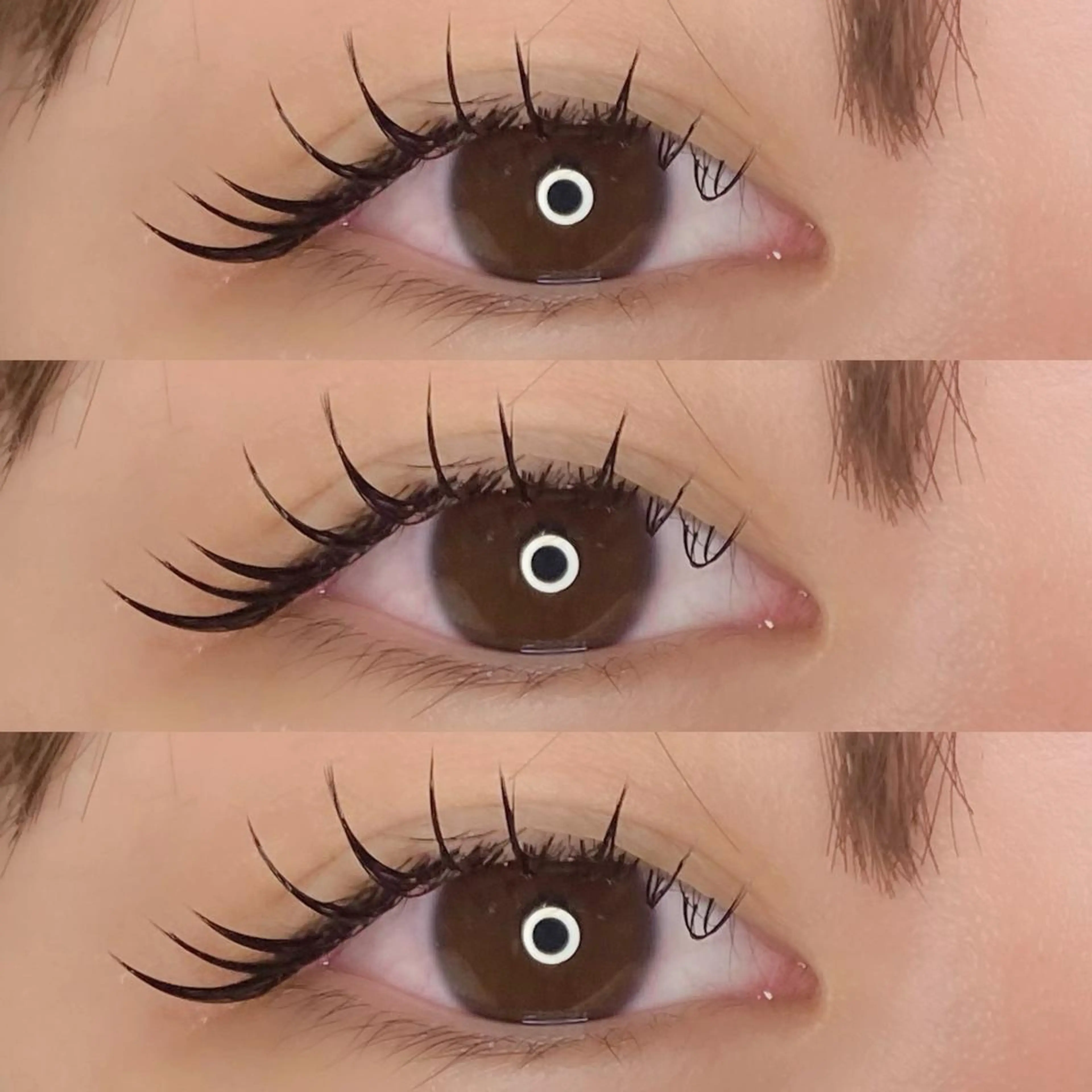 マツエク・マツパ 束感まつ毛 フラットラッシュ 韓国風マツエク パリジェンヌラッシュリフト ボリュームラッシュ 肌に馴染むハイトーン /ミルクティーカラーのヘアスタイル