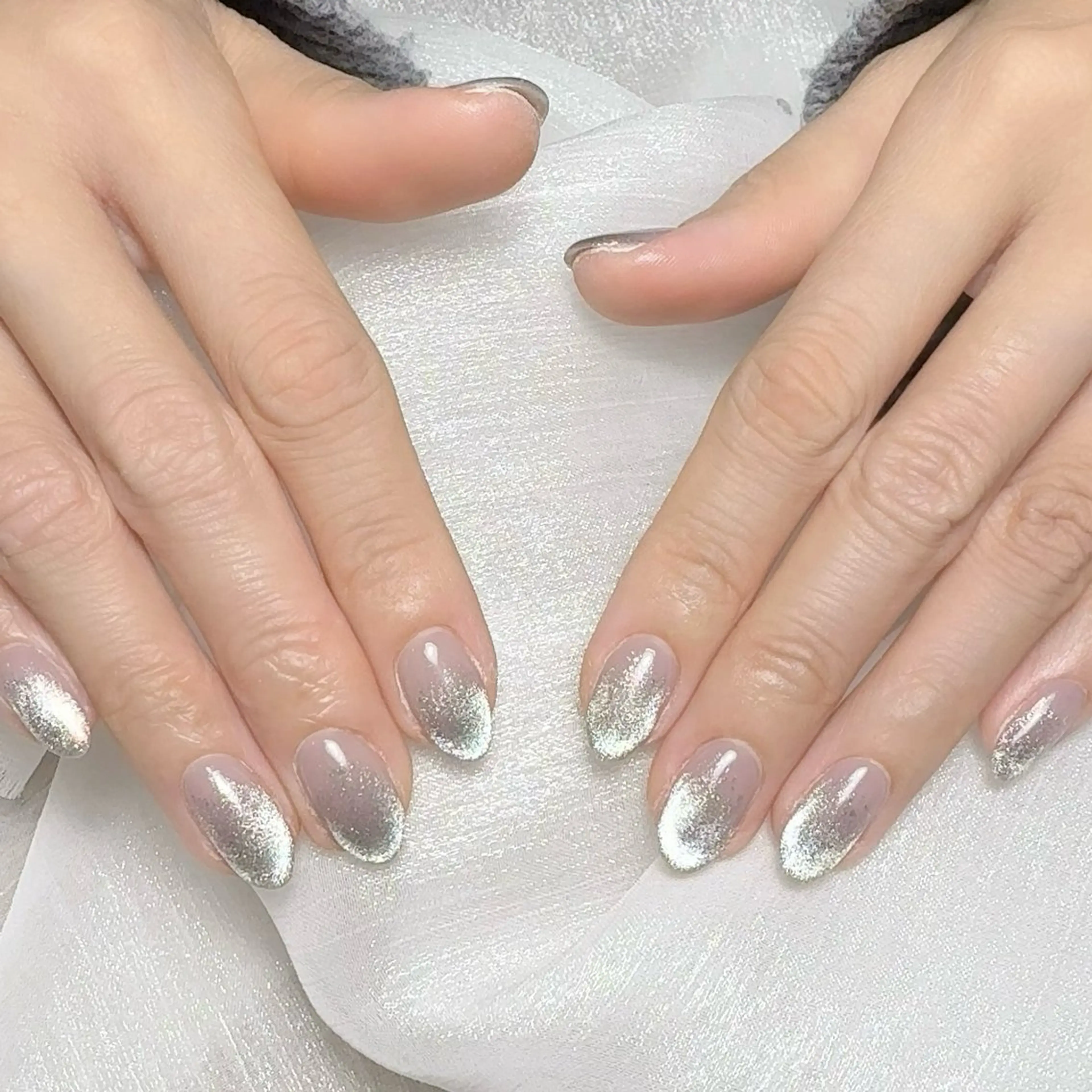 メンズ ネイル メンズ韓国風 アートネイル オーロラネイル ガーリー キラキラネイル ハンドネイル Nail salon 木にいるのネイルデザイン