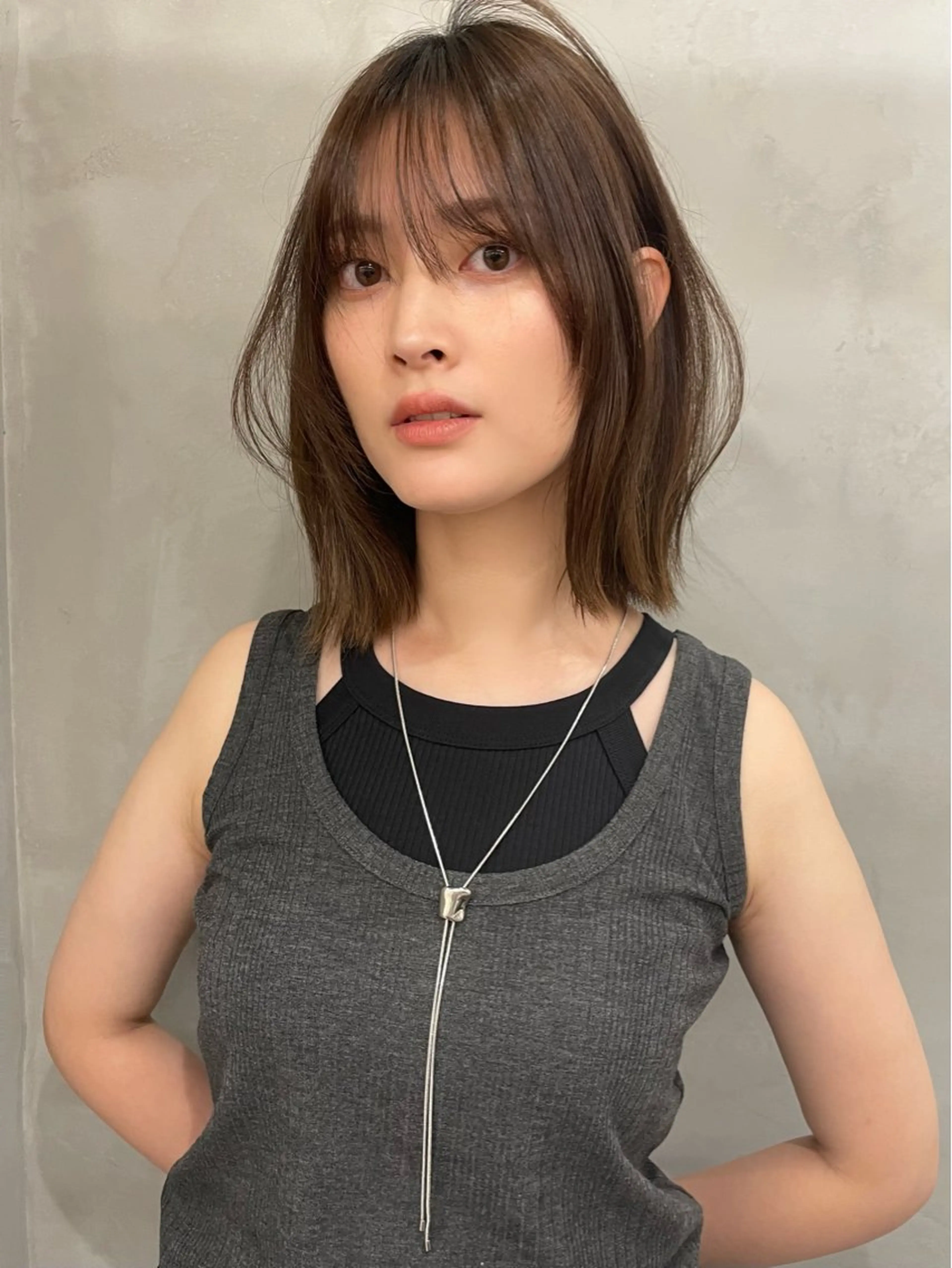 ミディアム くびれヘア くどうももか 浦和　ショート　ボブのヘアスタイル