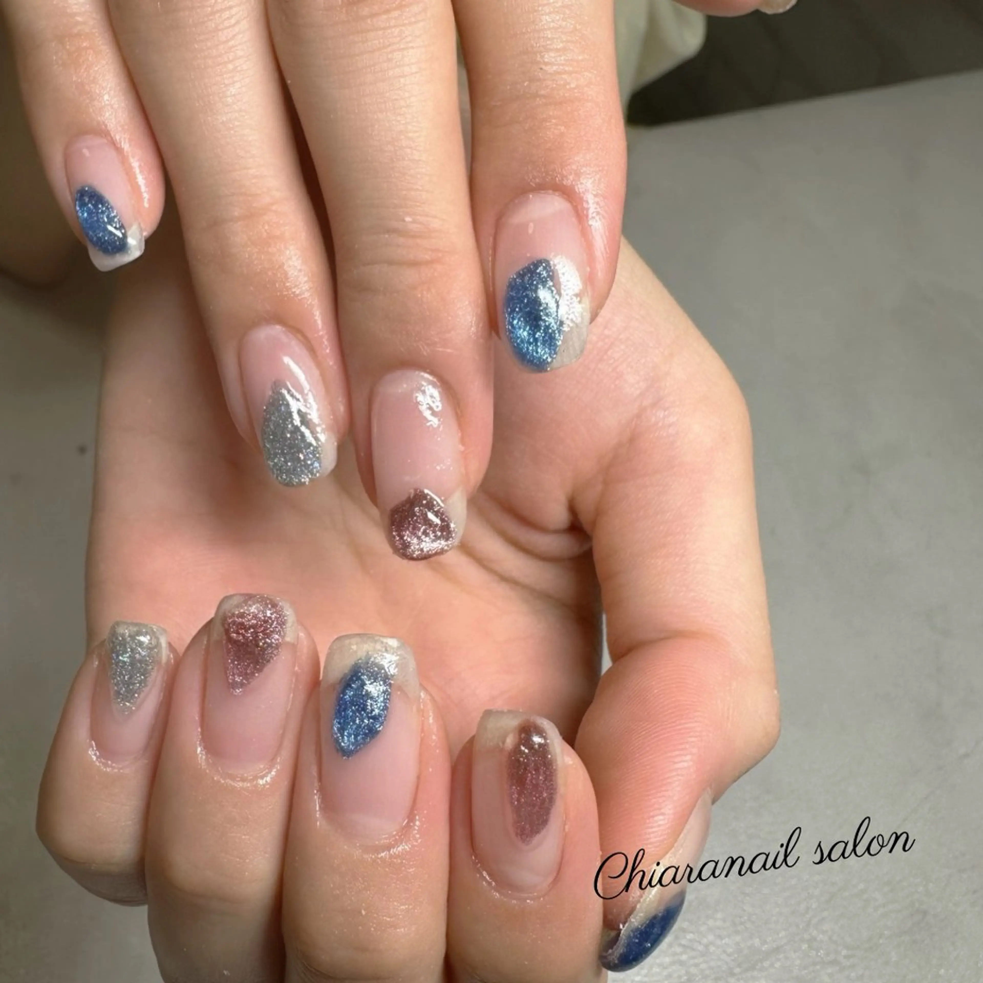 ミディアム Chiara チップ長さ出しのネイルデザイン