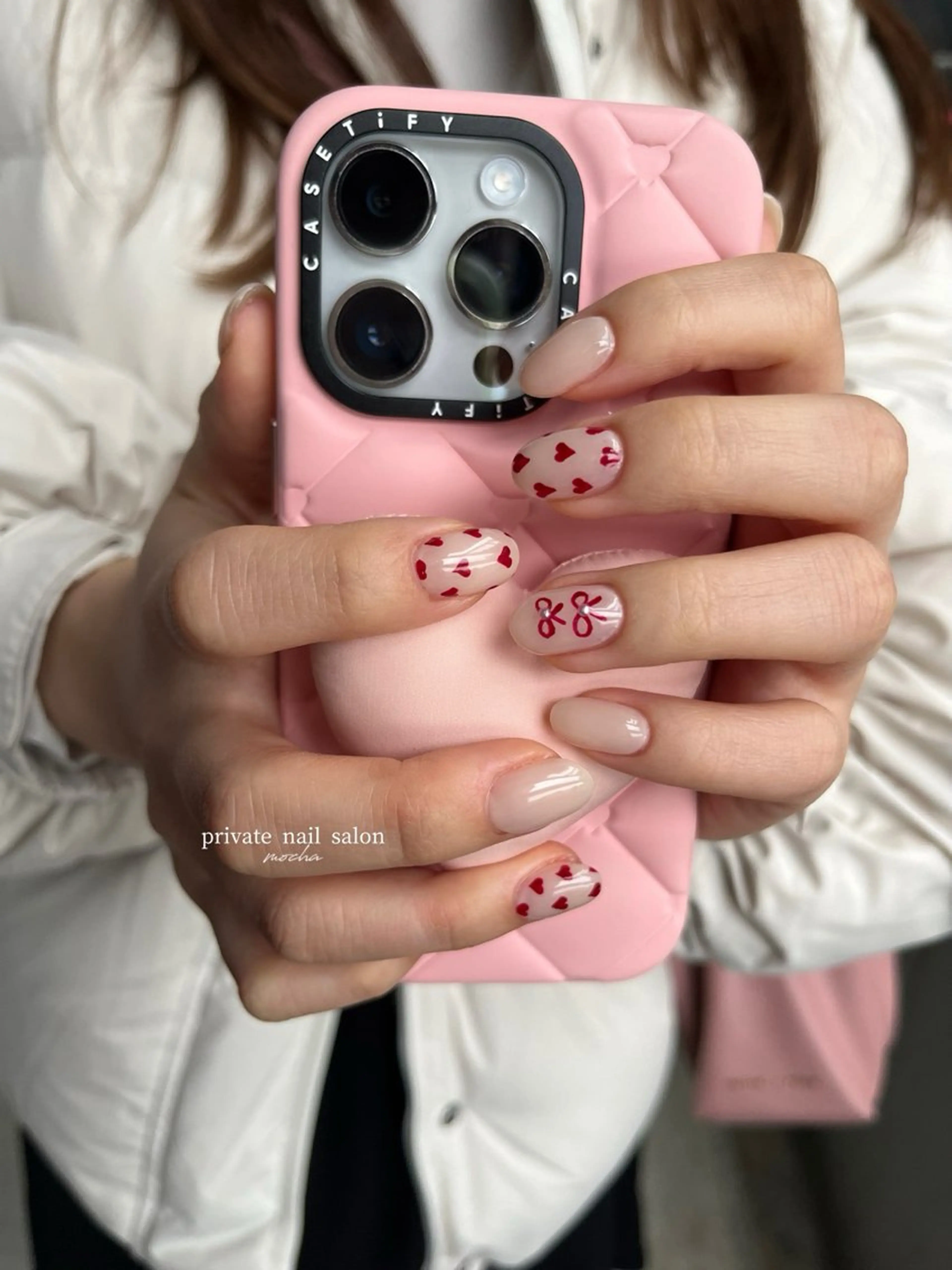 ネイル カジュアル フレンチネイル マグネットネイル ミラーネイル ニュアンスネイル ハンドネイル mocha nailのネイルデザイン