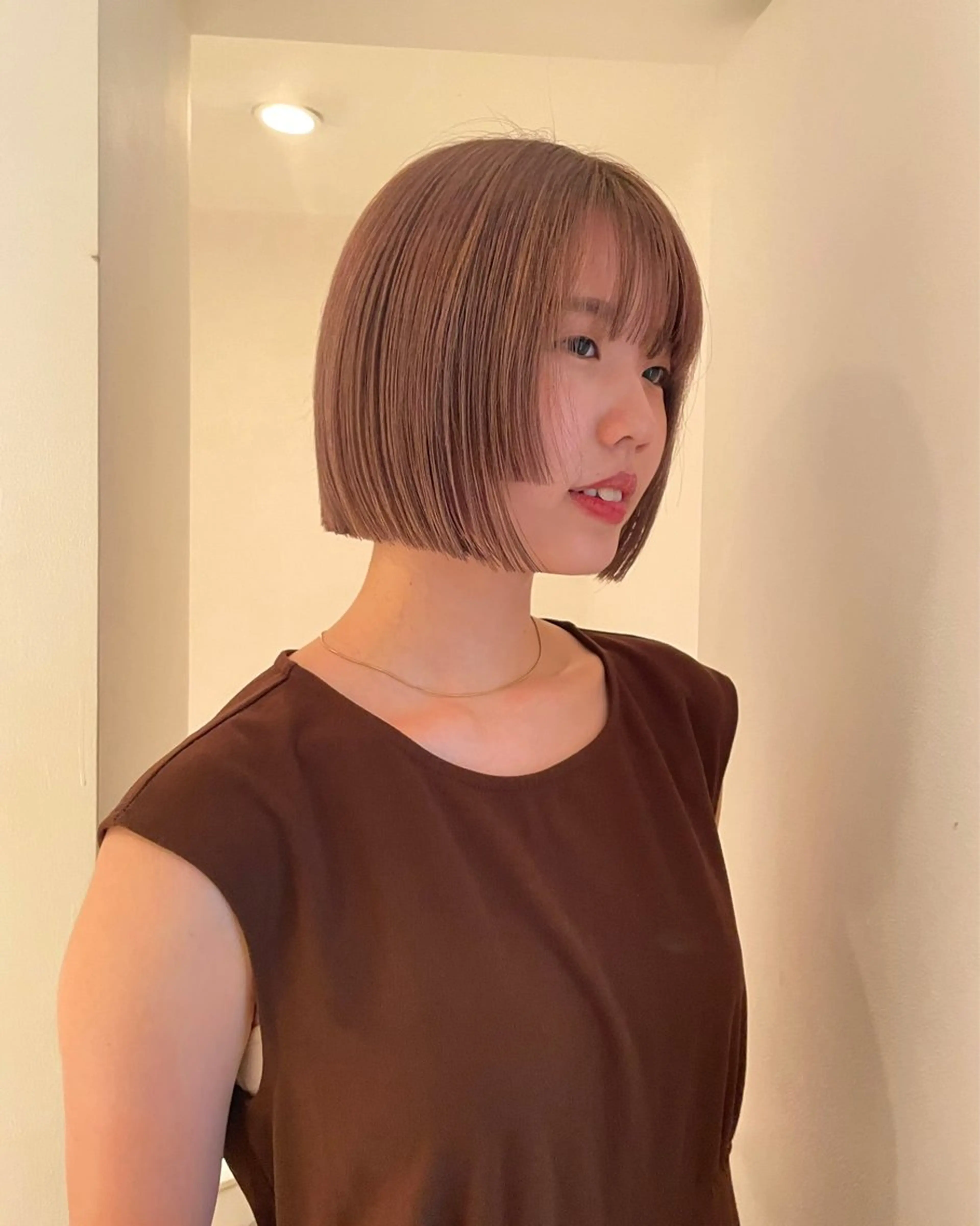 ショート カラー 姫カット ヘアカラー トリートメント chiharu ボブ/レイヤーのヘアスタイル