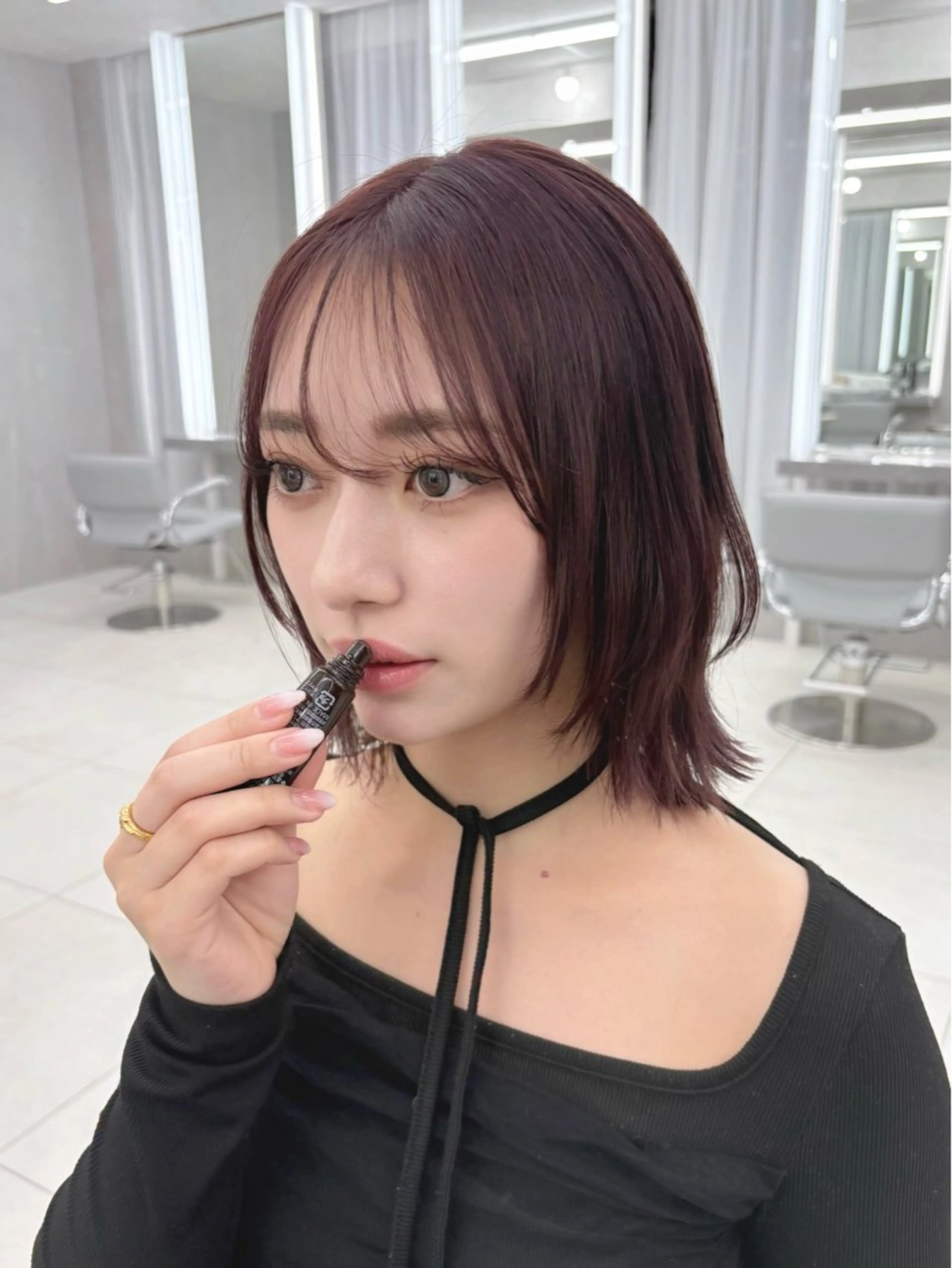 ミディアム カット ヘアカラー トリートメント MAEUL NAGOYA所属・レイヤーボブ/名駅/ くびれボブ/縮毛矯正のヘアスタイル