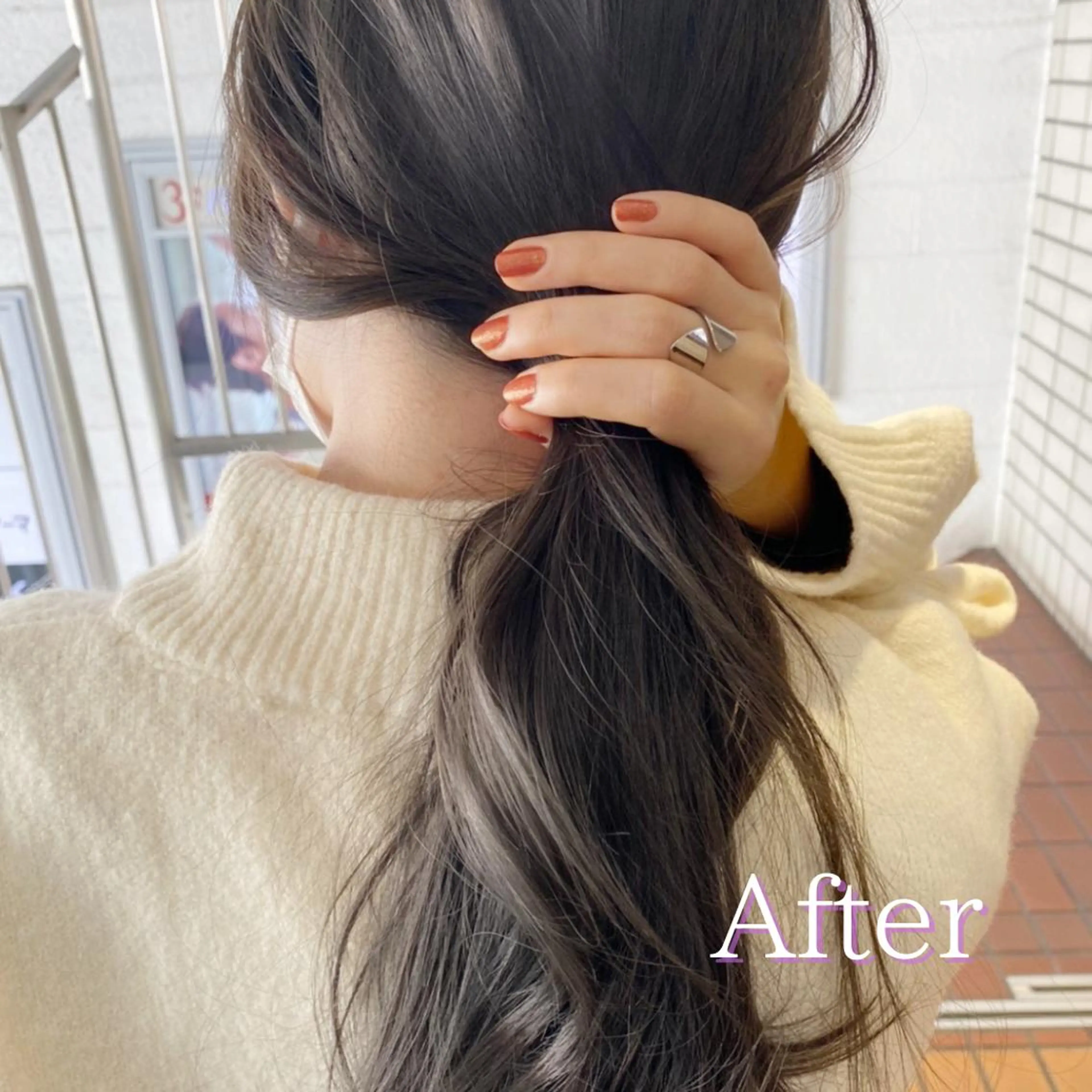 ロング カラー カット ヘアカラー トリートメント レイヤー/ベージュ カラー/ハシモトのヘアスタイル