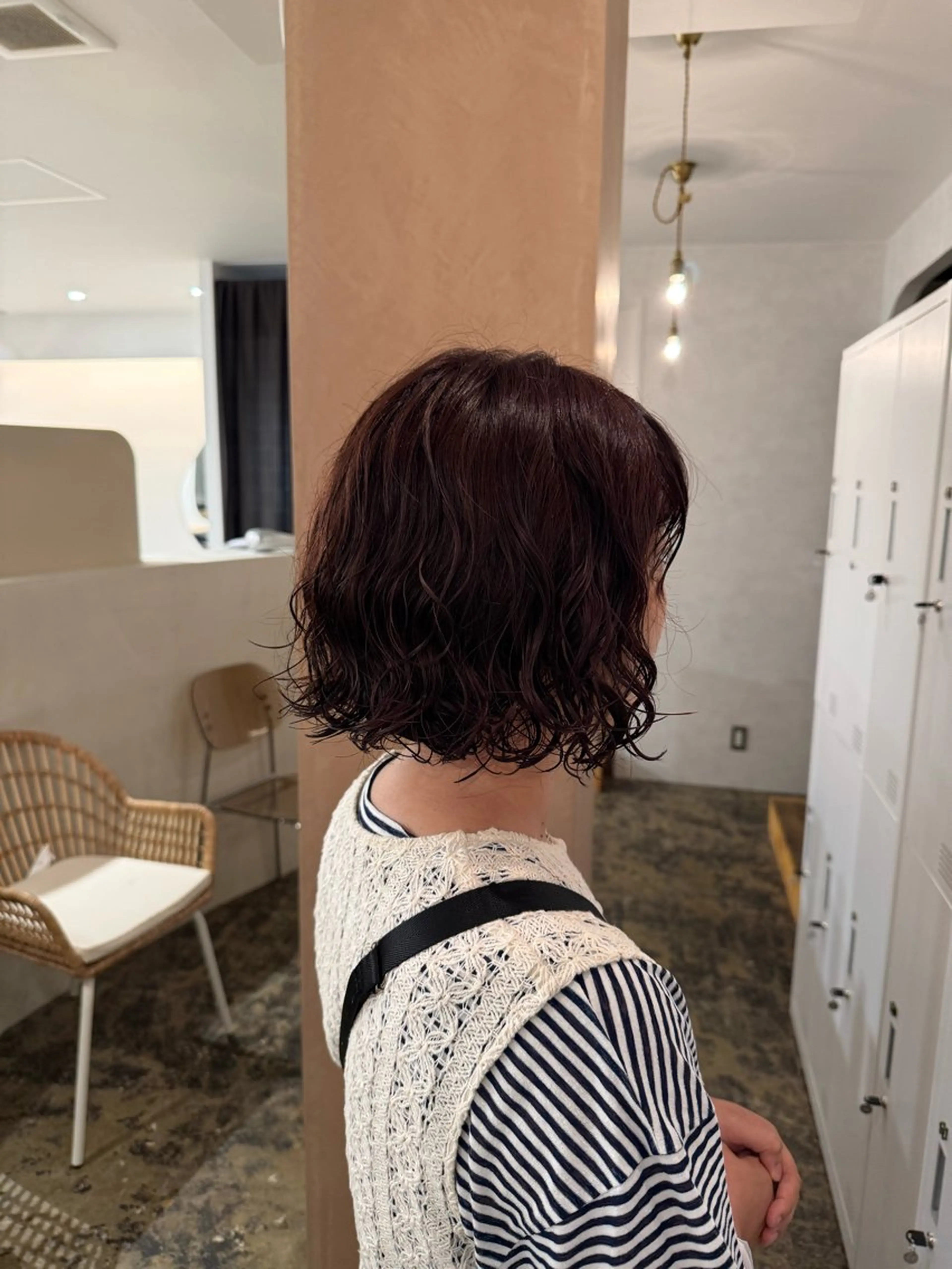 ショート パーマ ボブ カット ヘアカラー パーマ トリートメント 水田 帆波のヘアスタイル