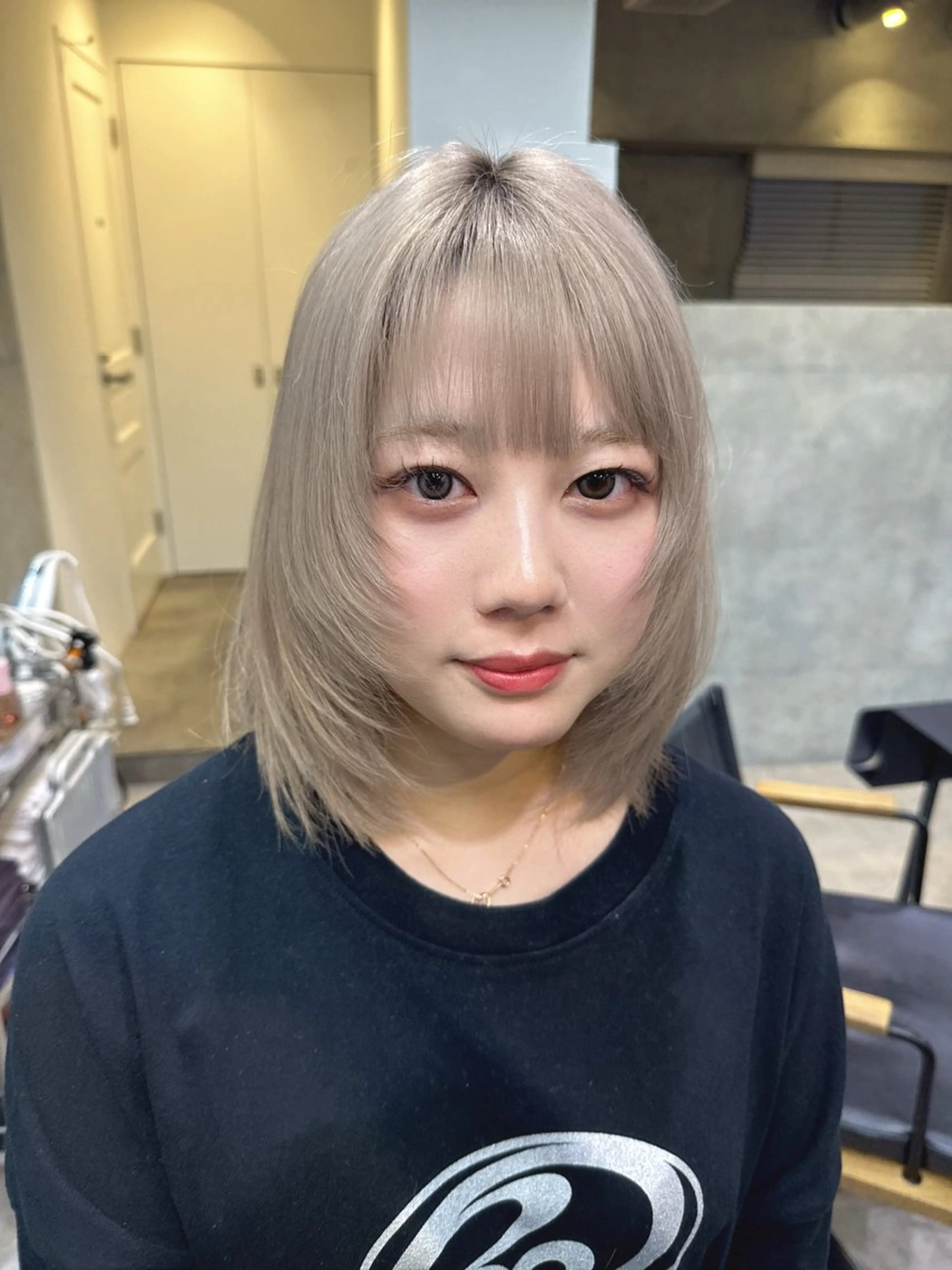 ミディアム カット 韓国レイヤー/透明感 /髪質改善/アジキのヘアスタイル