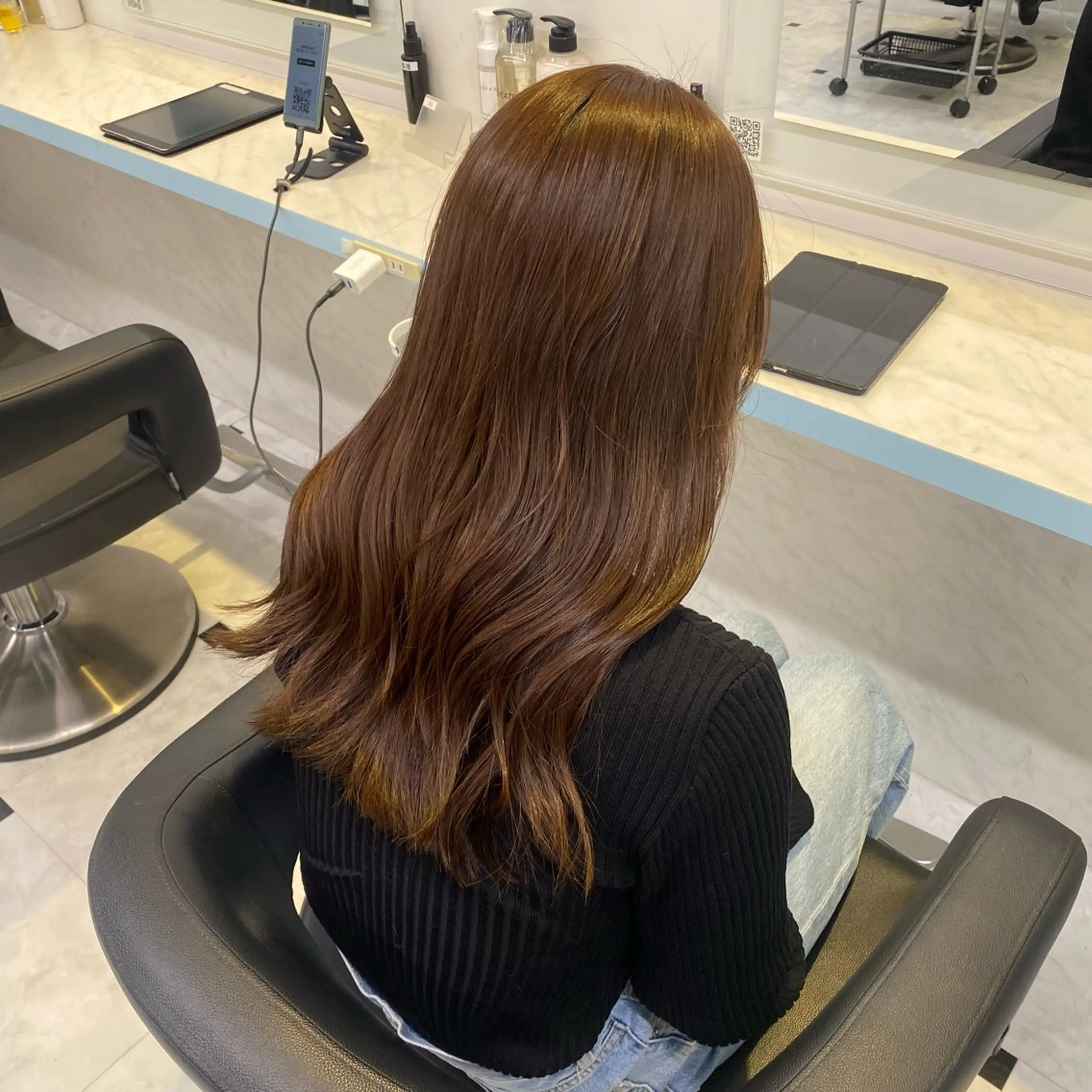 ロング ヘアカラー 🩷モテ髪＆透明感 🩷ミルクティー🩷のヘアスタイル