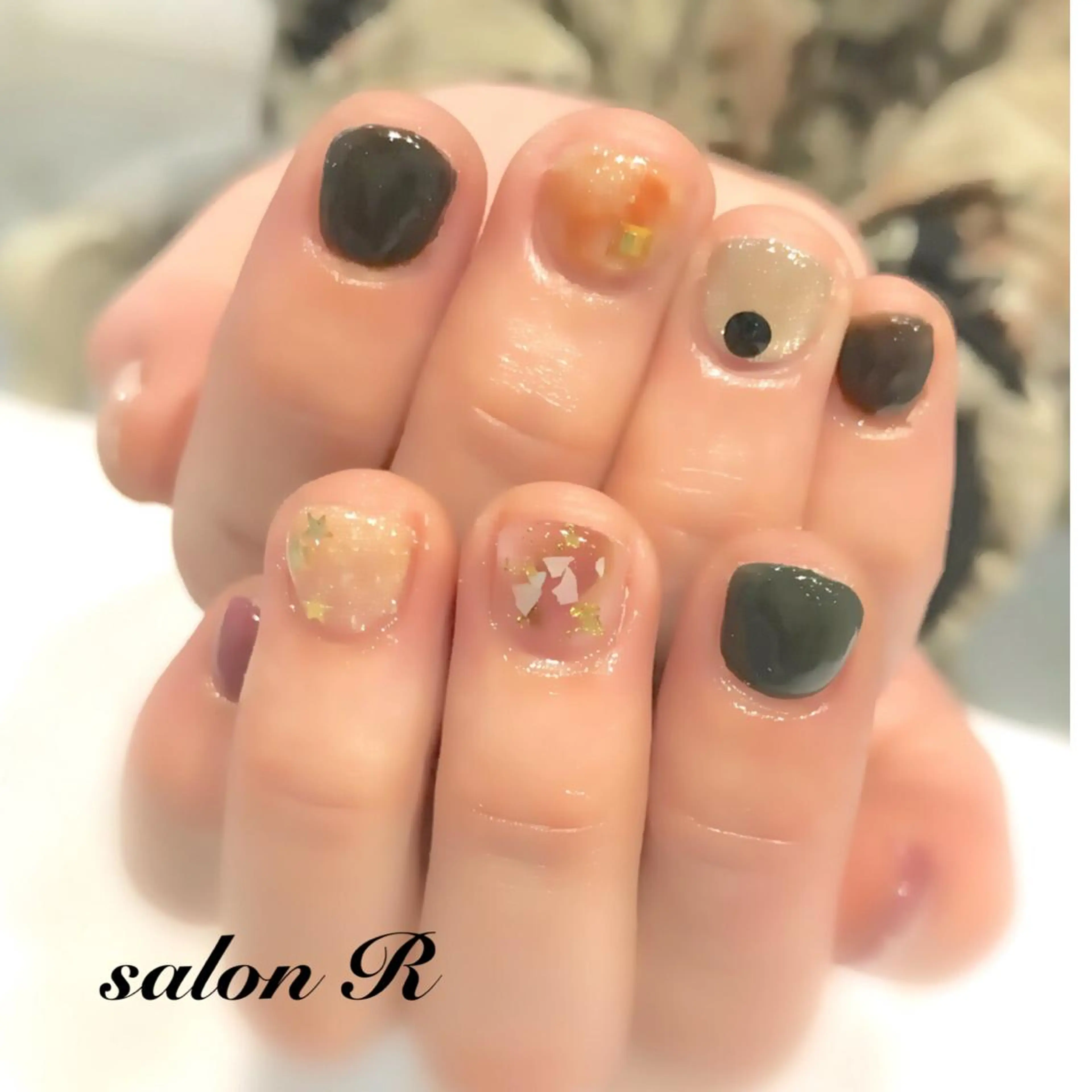 ネイル アートネイル ショートネイル Re Pearl～コーディネートサロン～ 市駅前店所属・NARUMI HYODOのネイルデザイン