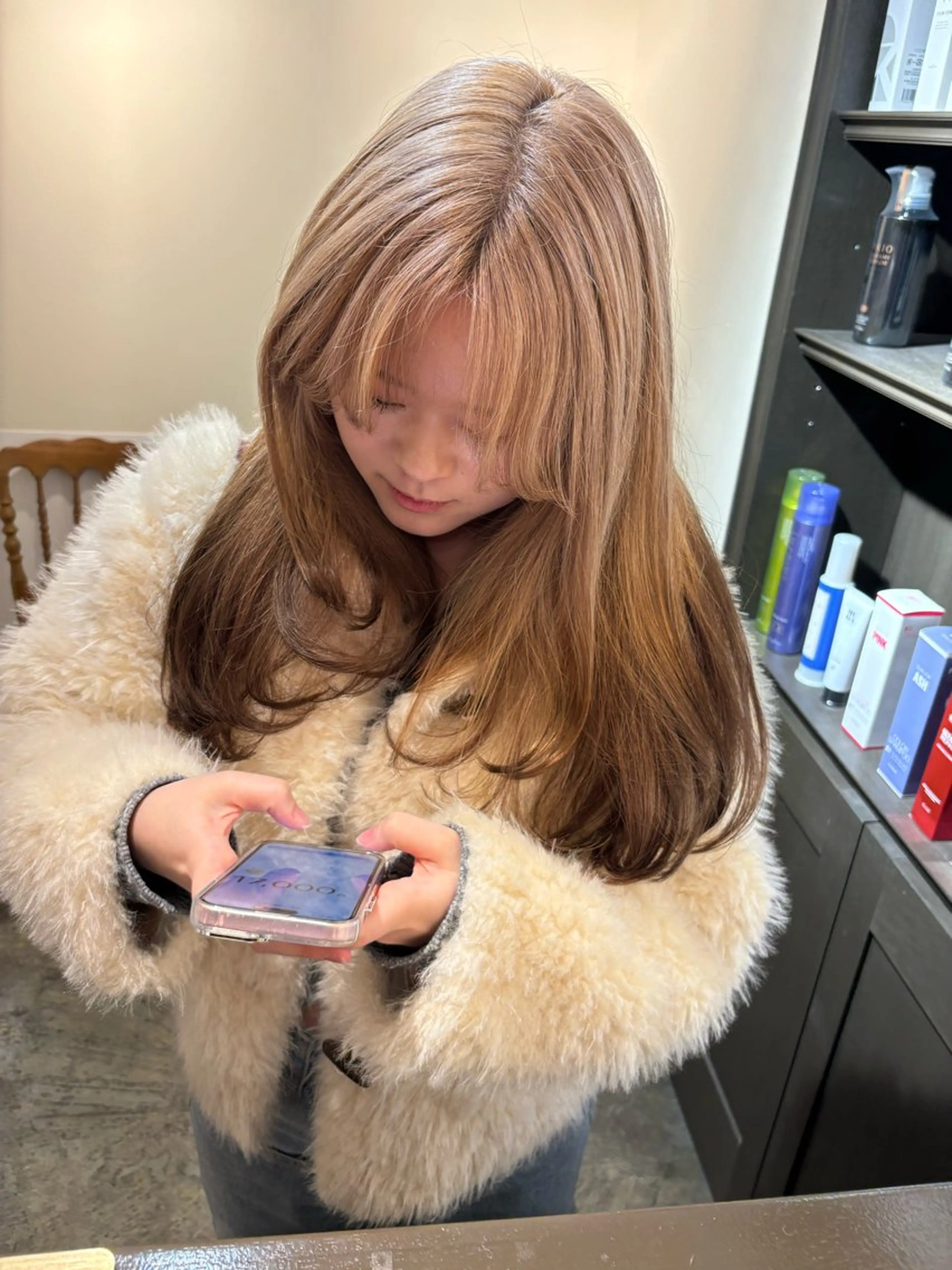 ロング ヘアカラー トリートメント acroあべの店所属・🧸顔周りカット /透明感🎀のヘアスタイル