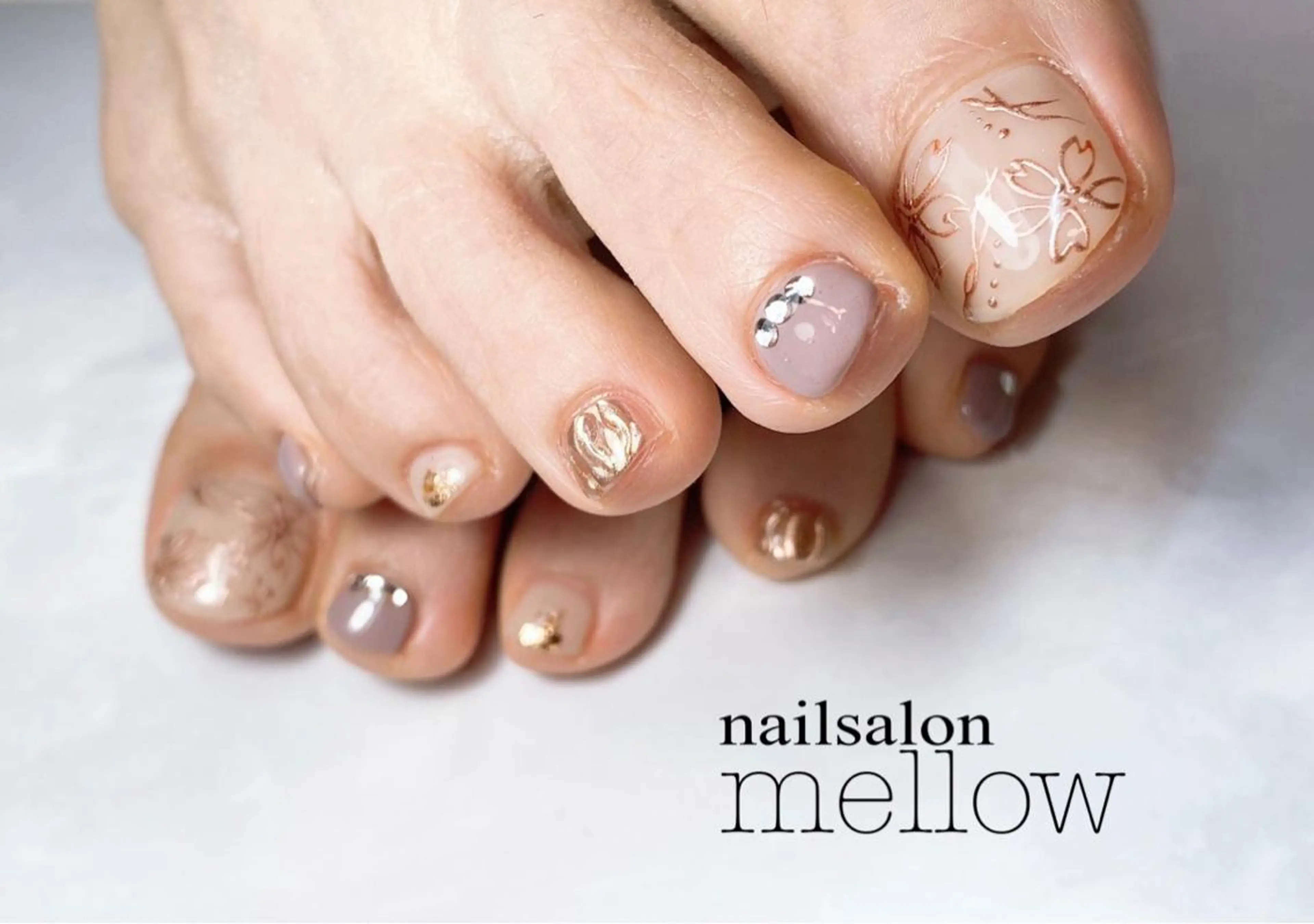 ネイル フットネイル ミラーネイル 大山 浩美のネイルデザイン