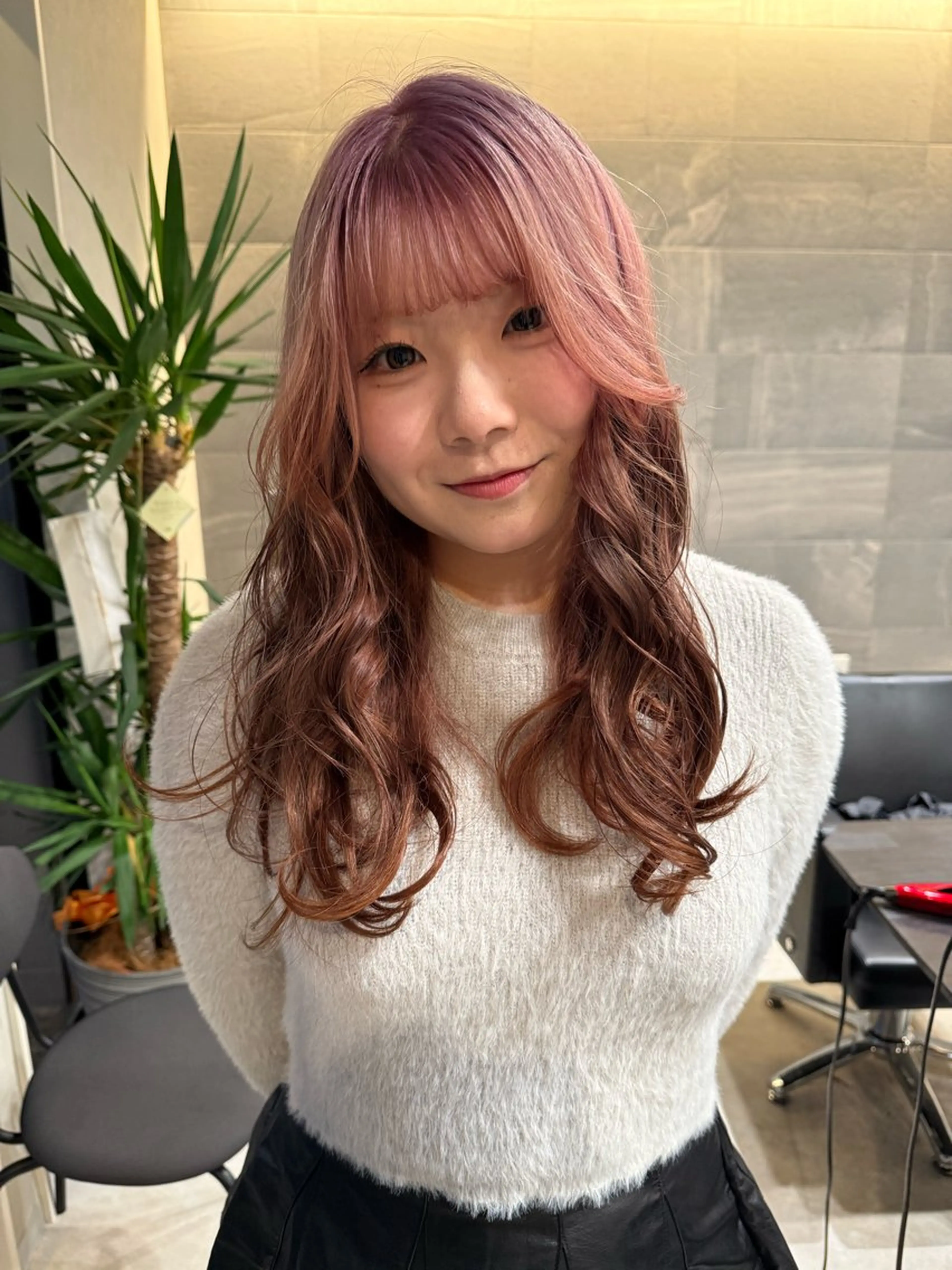 ロング カラー ピンクカラー ヘアカラー 透明カラー/レイヤー misaki °＊のヘアスタイル