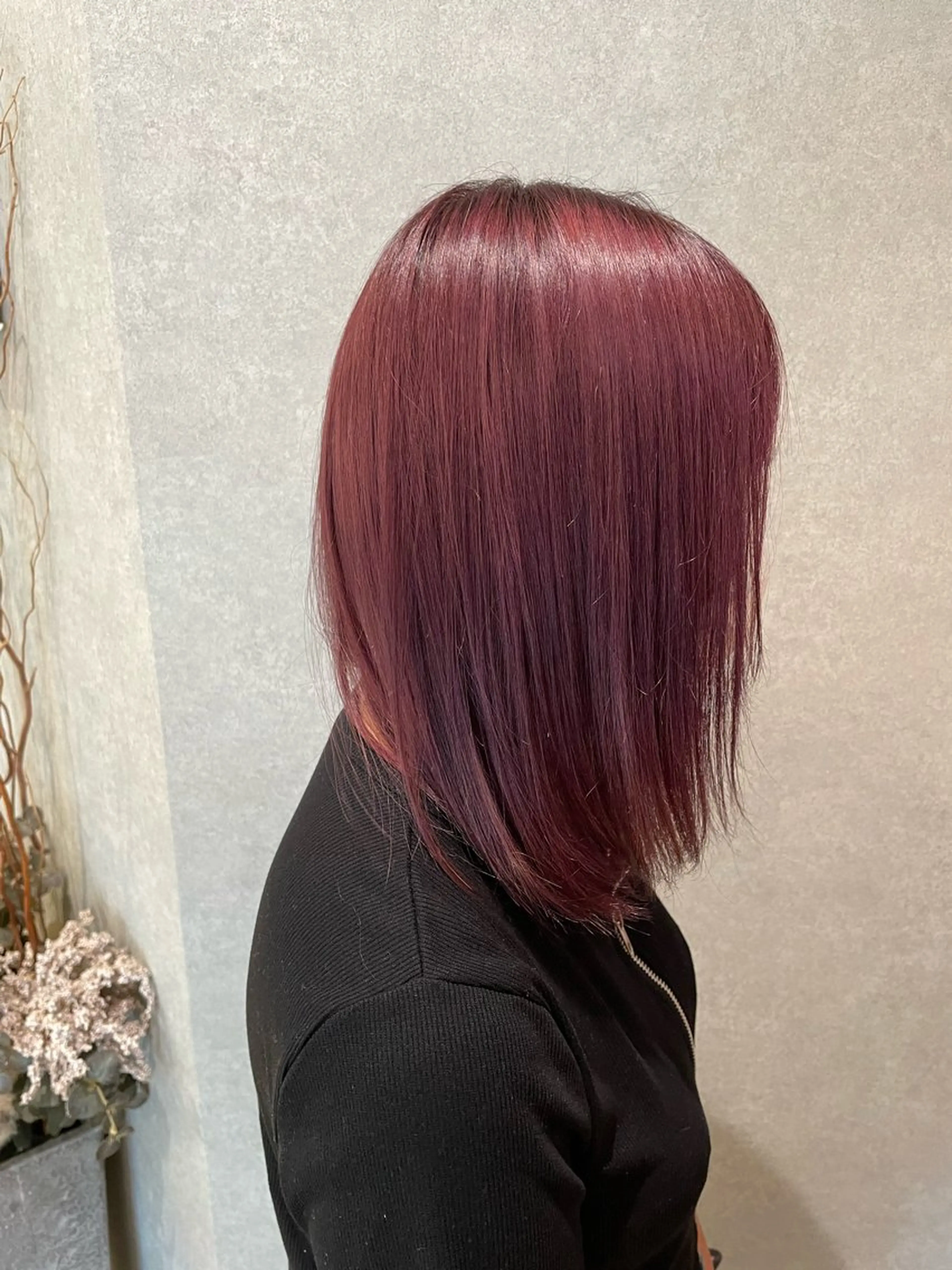 ミディアム ヘアカラー 切りっぱなしボブ/ 蒲生四丁目/伊藤瑠唯のヘアスタイル