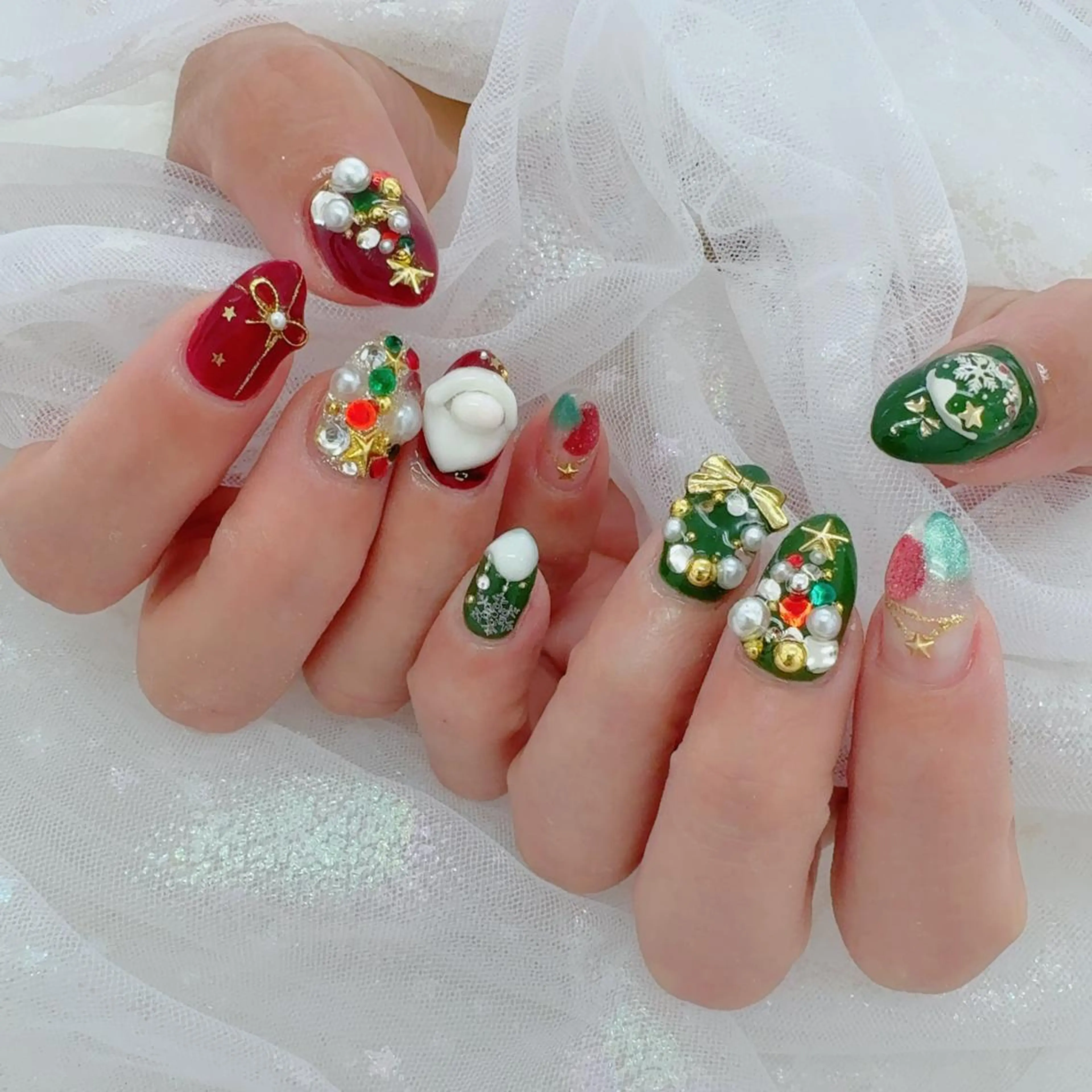 ネイル 冬ネイル クリスマス ハンドネイル CHOnail 道玄坂のネイルデザイン