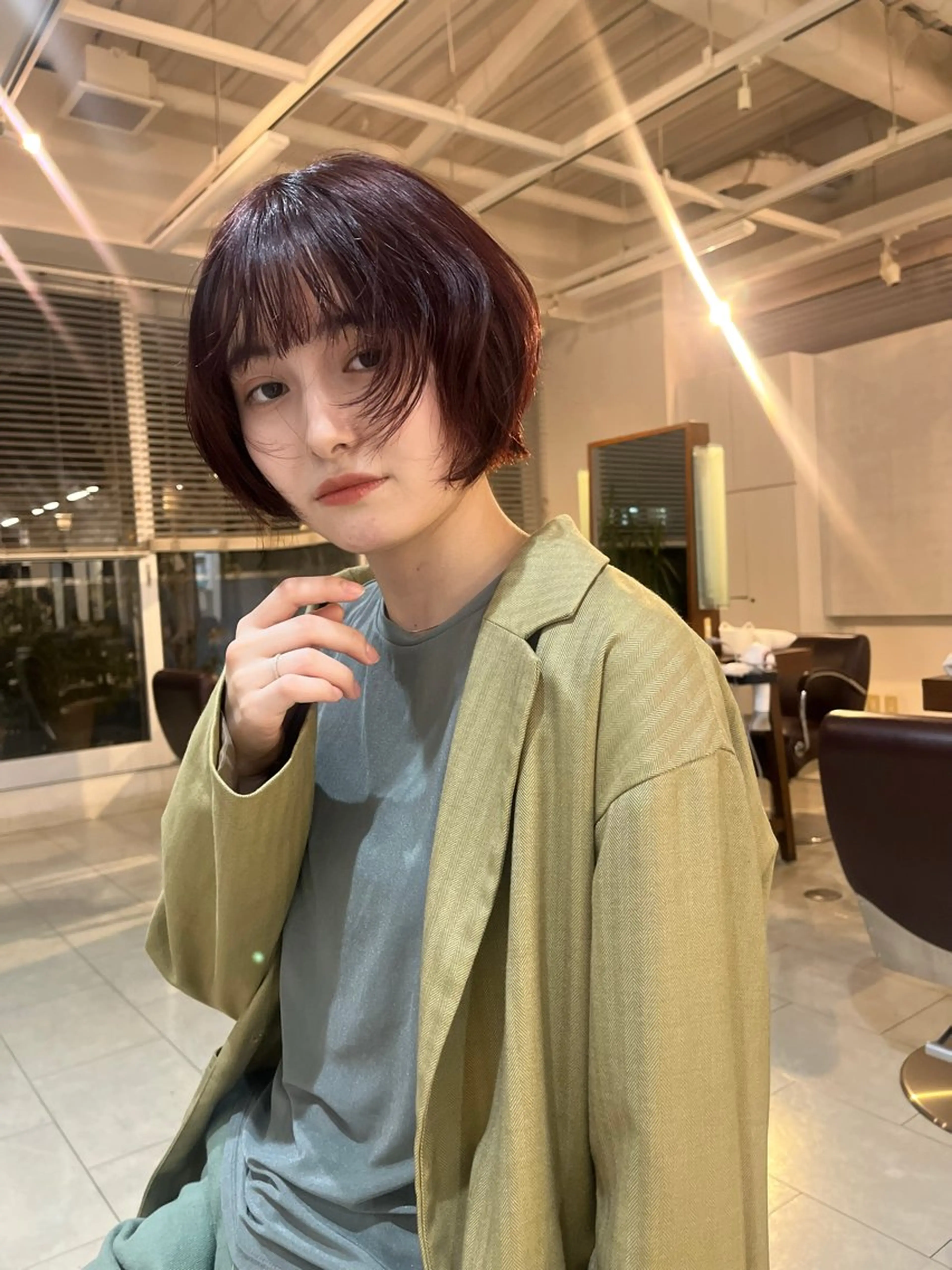 ショート カラー カット ヘアカラー kchiara所属・yura /レイヤーカットのヘアスタイル