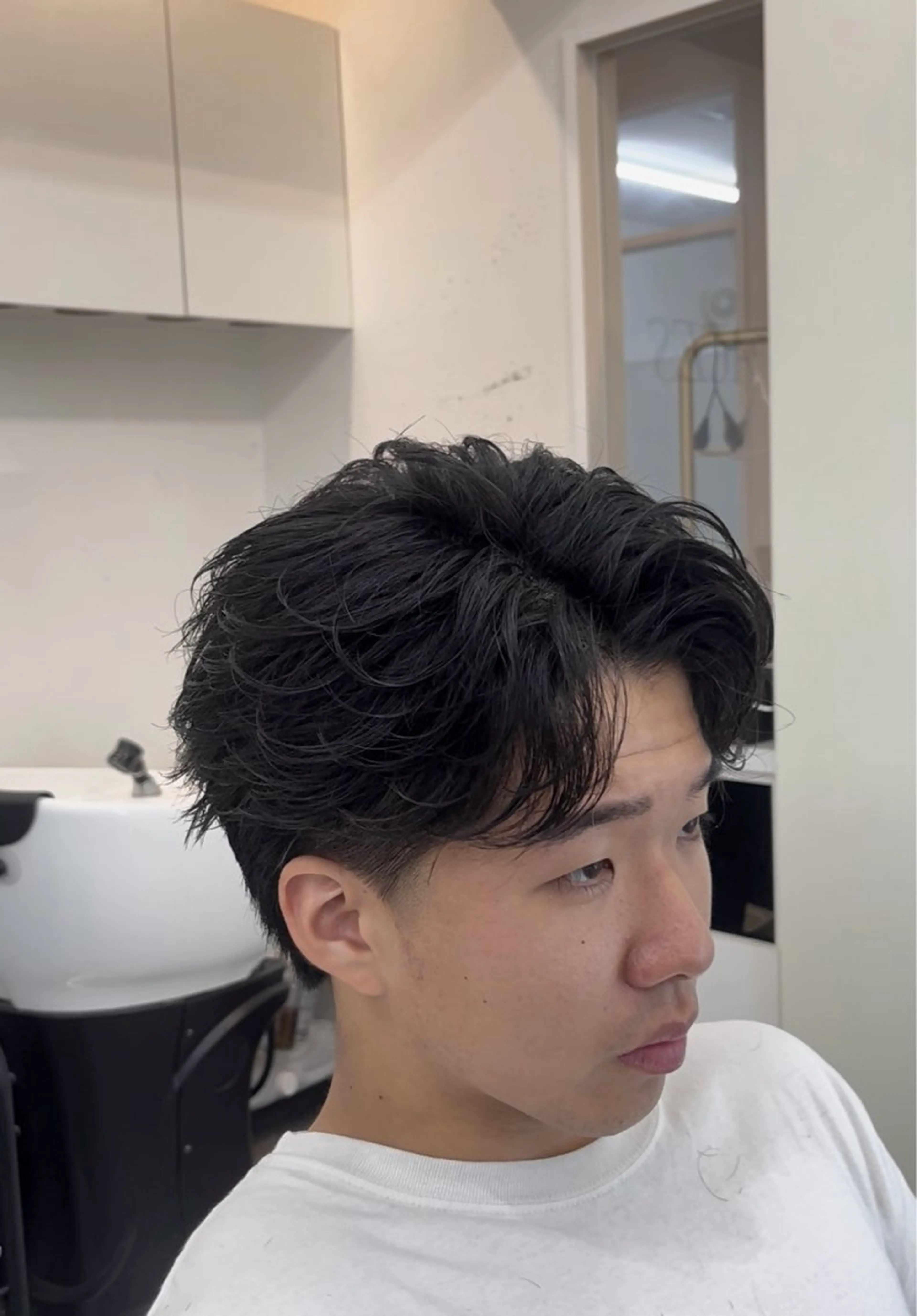 ショート パーマ メンズ フェザーパーマ メンズパーマ 似合わせカット ACES所属・メンズカット職人/ モテ髪/たくみのヘアスタイル