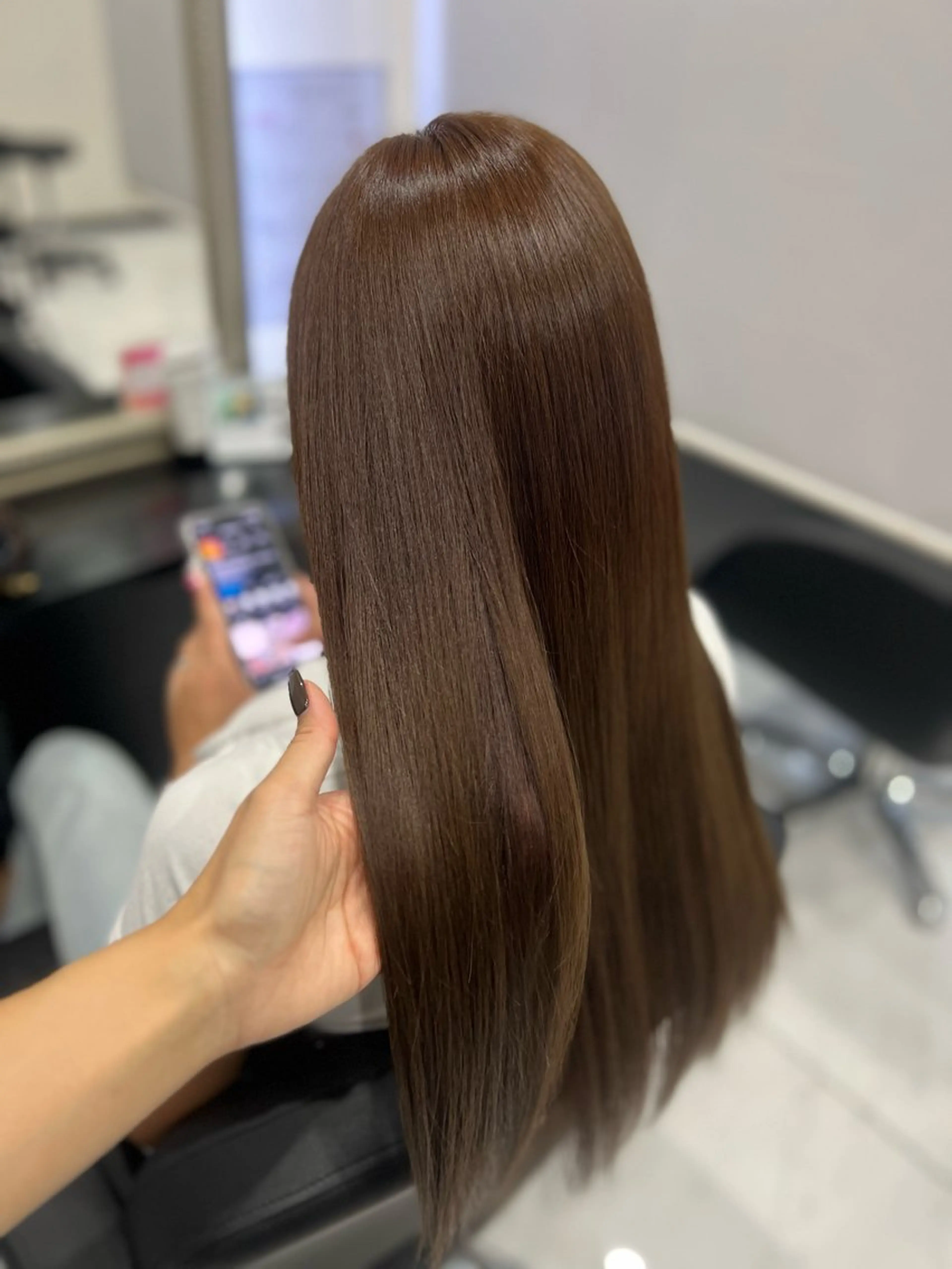 ロング カラー ブラウンカラー モカブラウン トリートメント ヘアカラー トリートメント YUDU🍊 germe/ジェルムのヘアスタイル