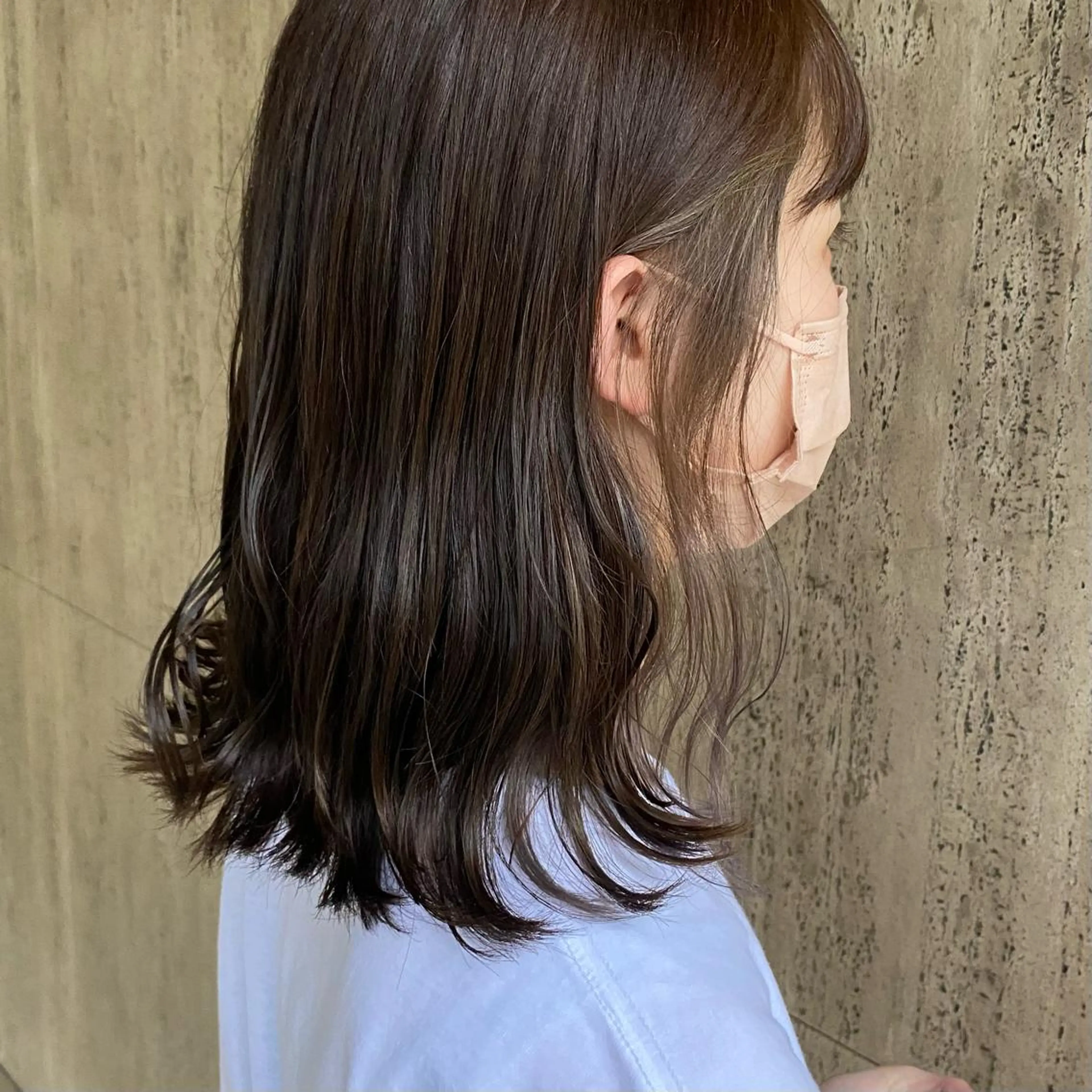 ミディアム カラー カット Rinka/梅田/ 透け感カラー🤎のヘアスタイル