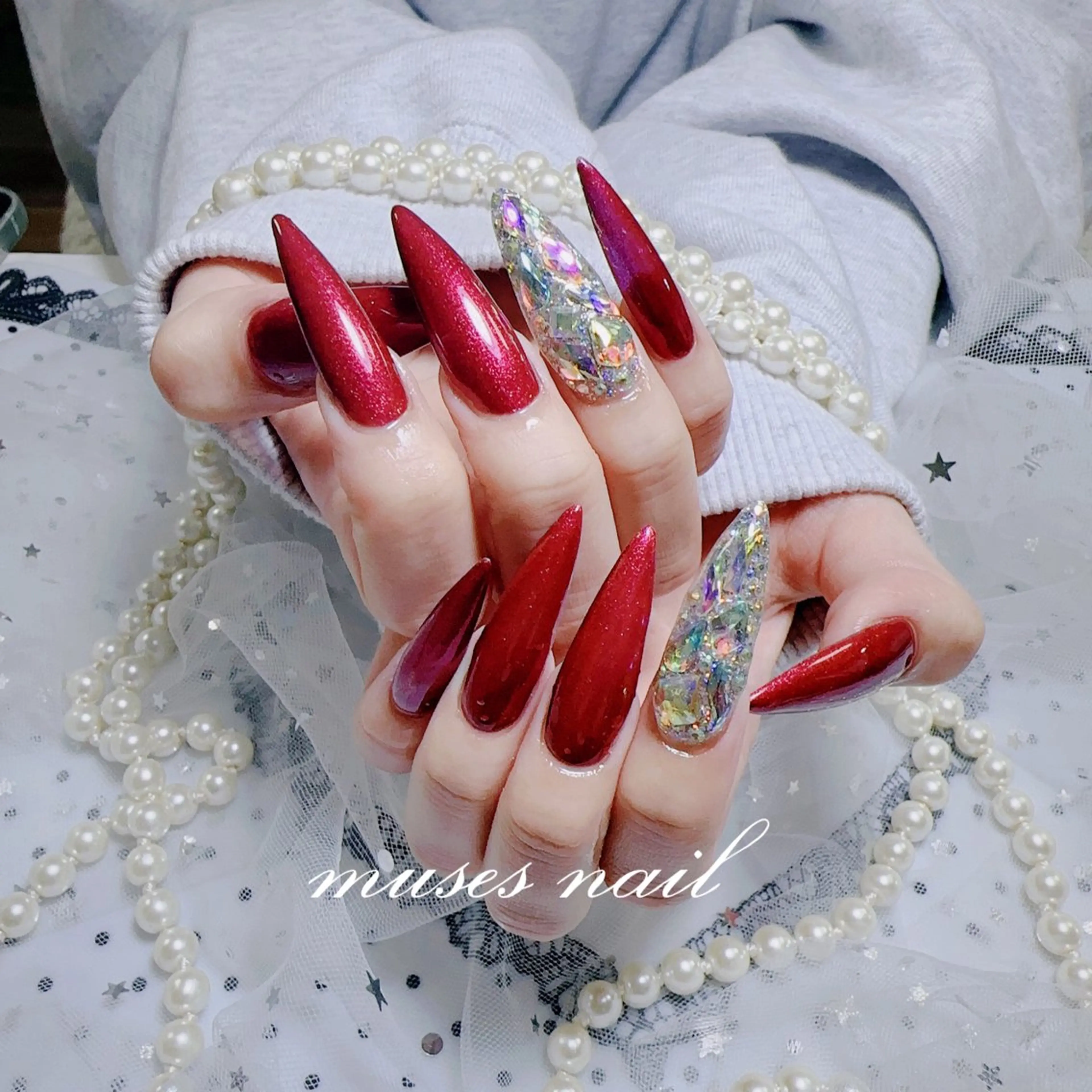 ネイル オーロラネイル チークネイル 長さ出し フレンチネイル ジェルネイル MUSES  NAIL  SALON所属・MUSES ネイルのネイルデザイン