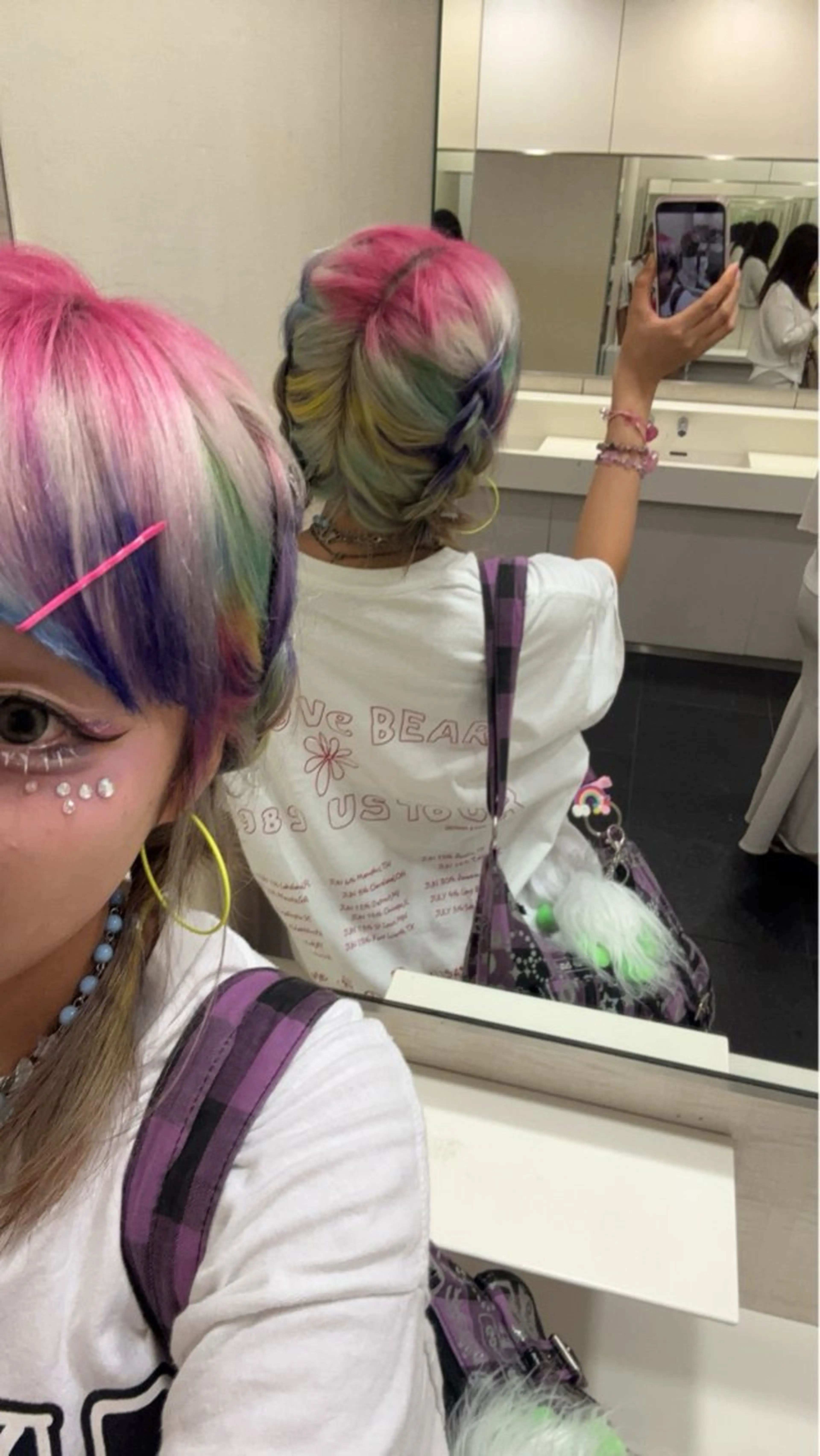 ミディアム カラー デザインカラー ユニコーンカラー ヘアカラー 名古屋／デザイン／ ブリーチ/松井亮磨のヘアスタイル