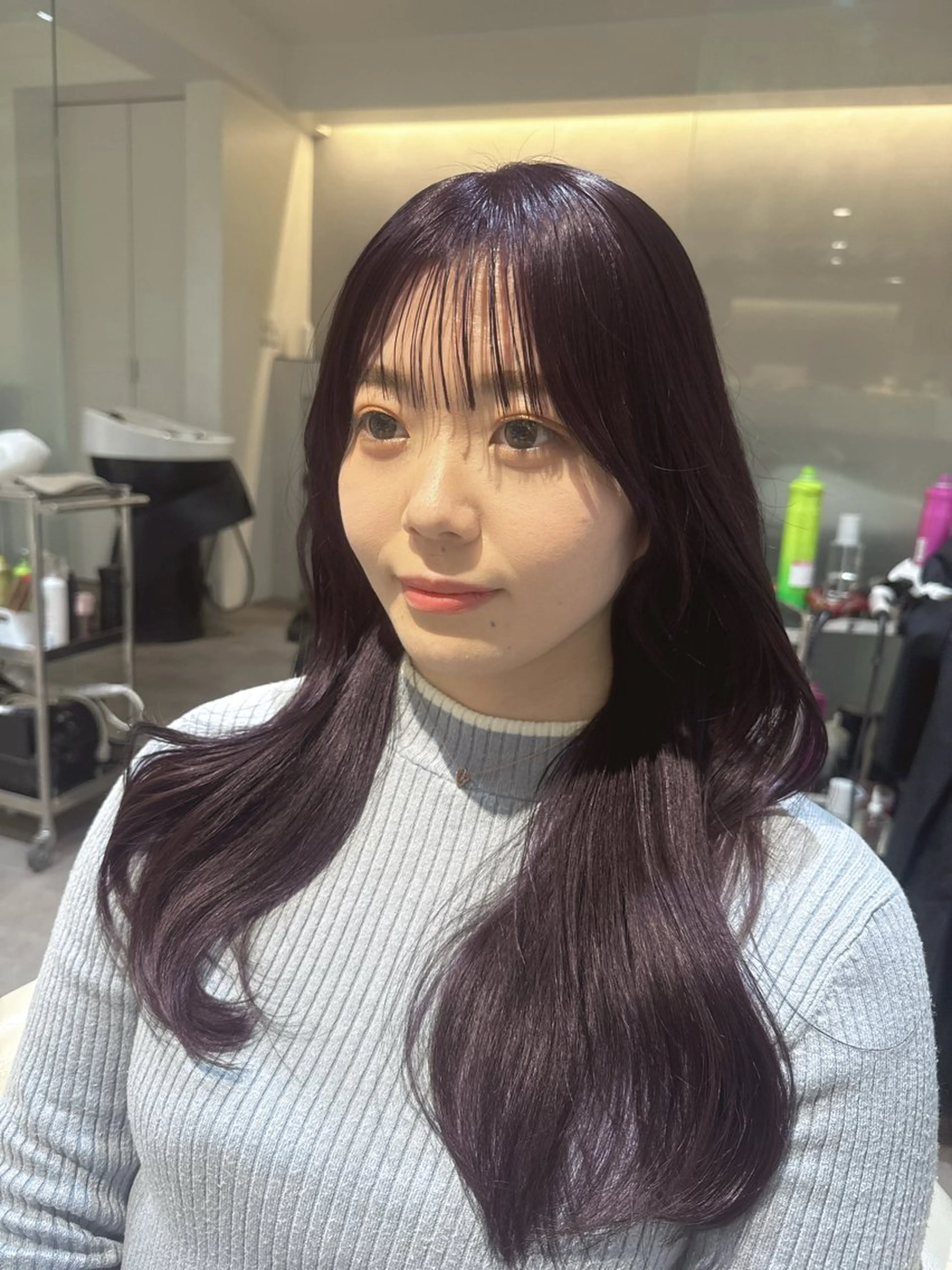 セミロング カラー 透明感カラー グレージュ バイオレットカラー バイオレットグレージュ 髪質改善 カット ヘアカラー トリートメント 💎透明感カラー特化 💎TAISEIのヘアスタイル