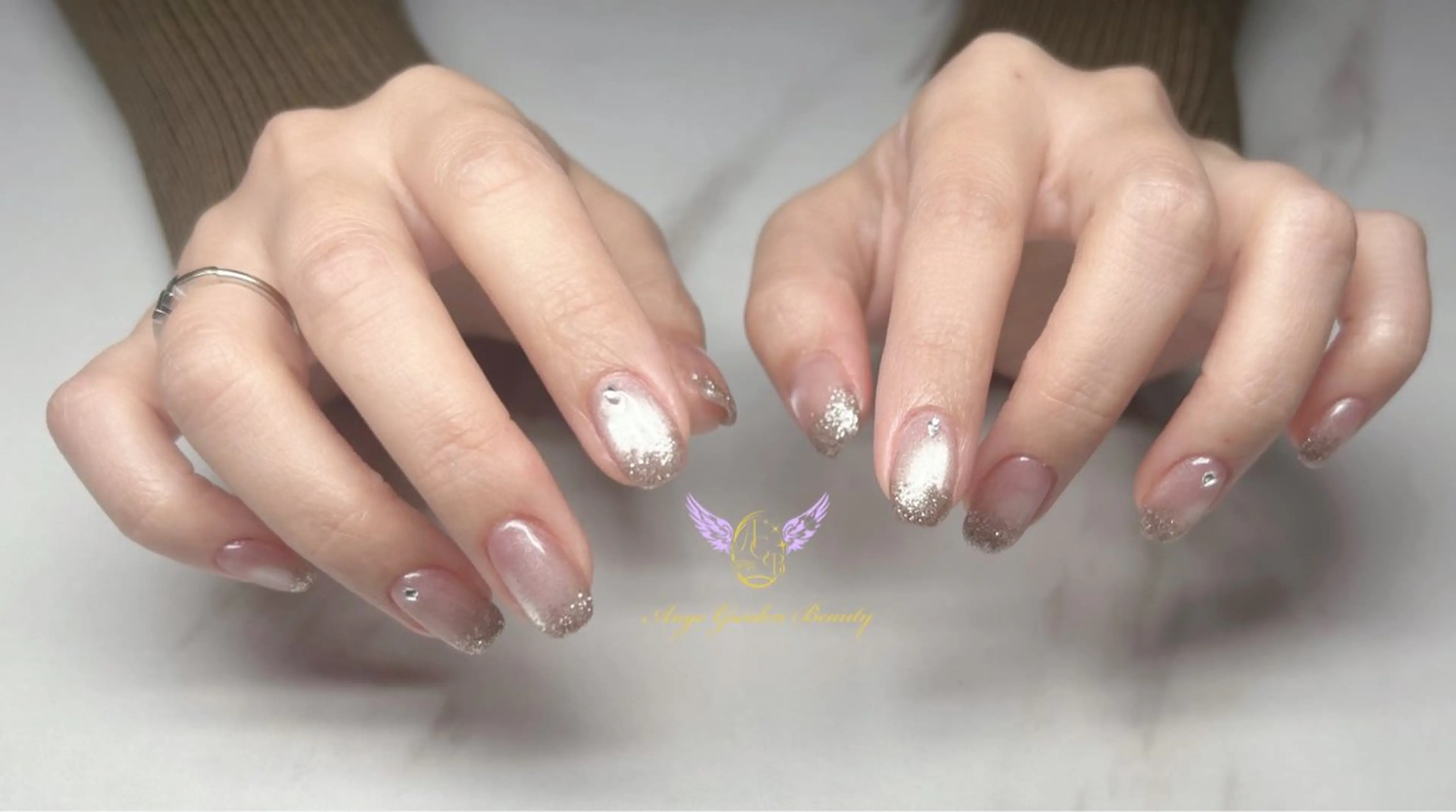 ネイル フラッシュネイル グラデーション マグネットネイル ハンドネイル AngeGarden Beautymihoのネイルデザイン