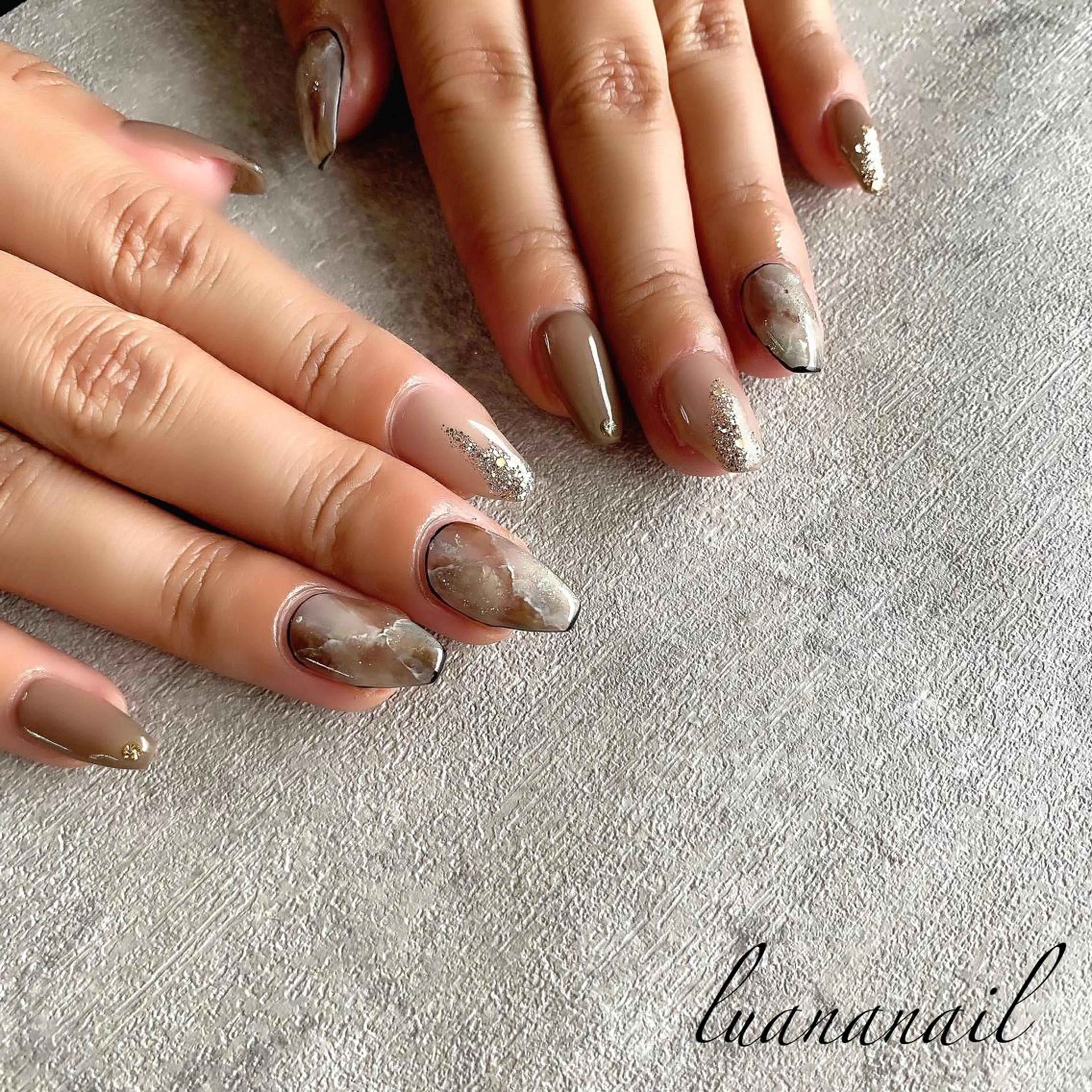 ネイル 大理石ネイル(マーブル) ハンドネイル luana nailのネイルデザイン