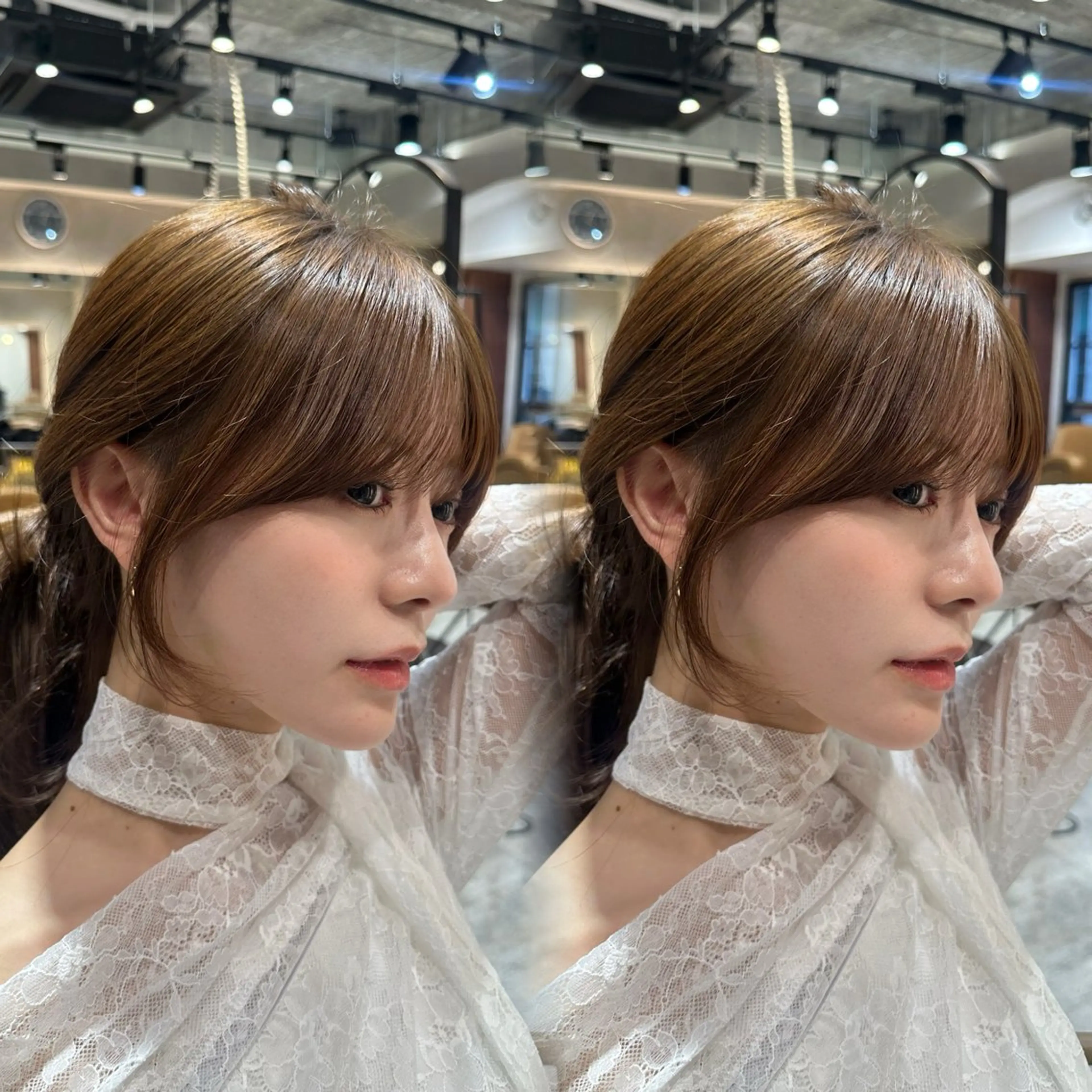 セミロング 顔周りカット 小顔カット カット ヘアカラー トリートメント ヘアセット 銀座副店長/レイヤー /髪質改善/田島のヘアスタイル