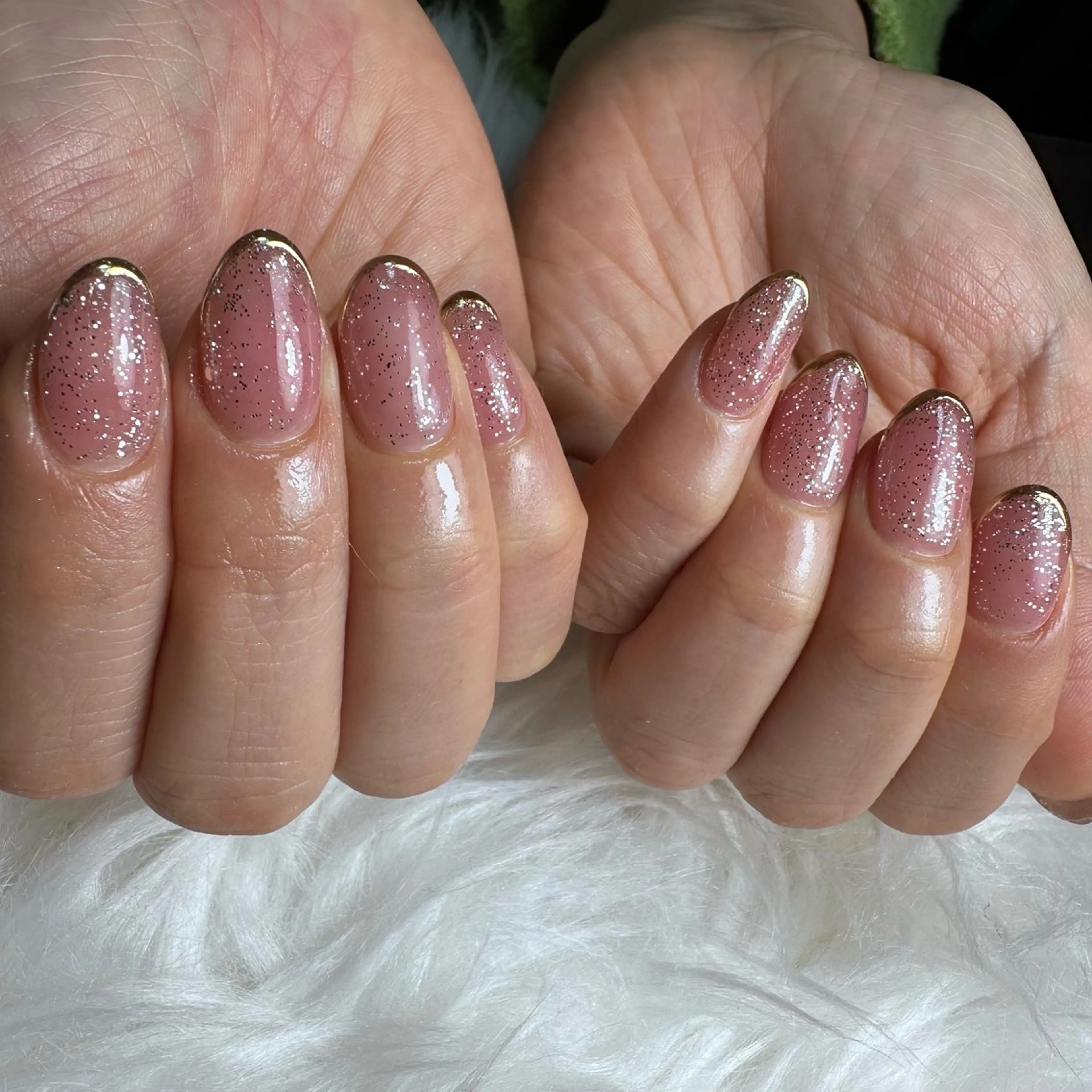 ネイル ゴールド ラメ(グリッター) ミラーネイル シルバー nail salon 凪のネイルデザイン