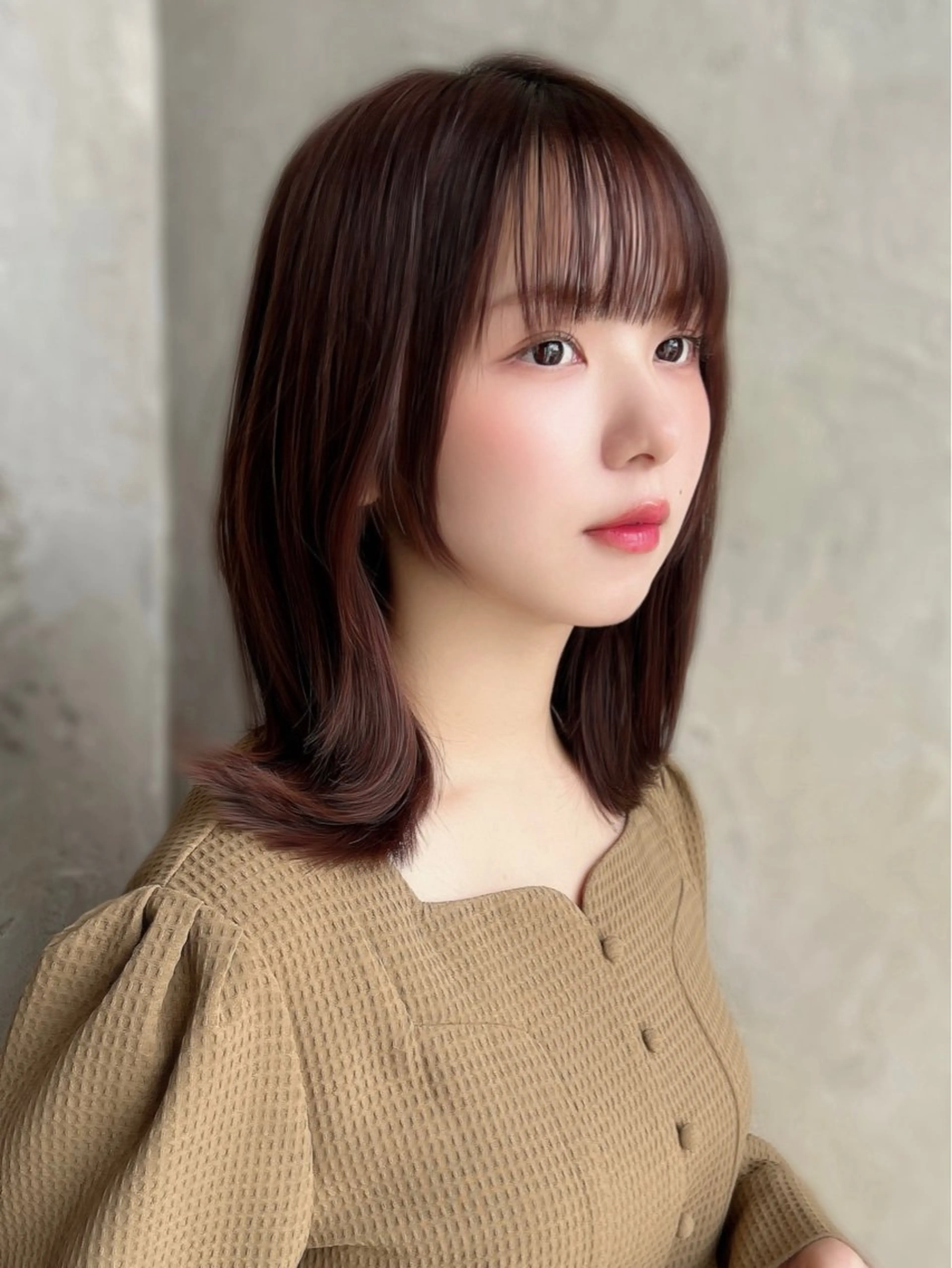 ミディアム カラー パーマ カット ヘアカラー トリートメント 新宿✨顔周りカット 韓国ヘア/坂本亜裟海のヘアスタイル