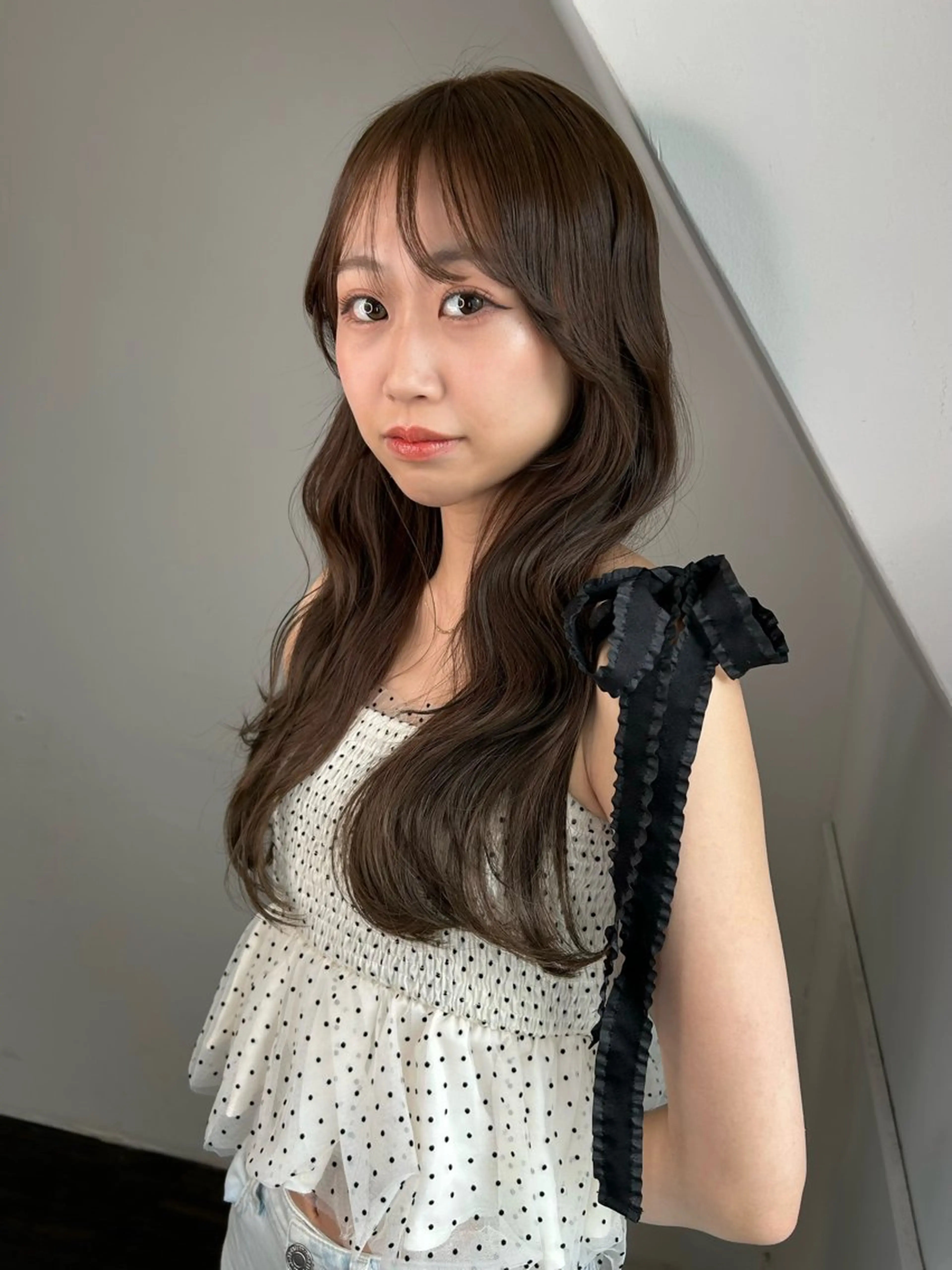 ロング カラー 透明感カラー オリーブカラー land所属・透明感カラー/レイヤ ー🌙Honokaのヘアスタイル