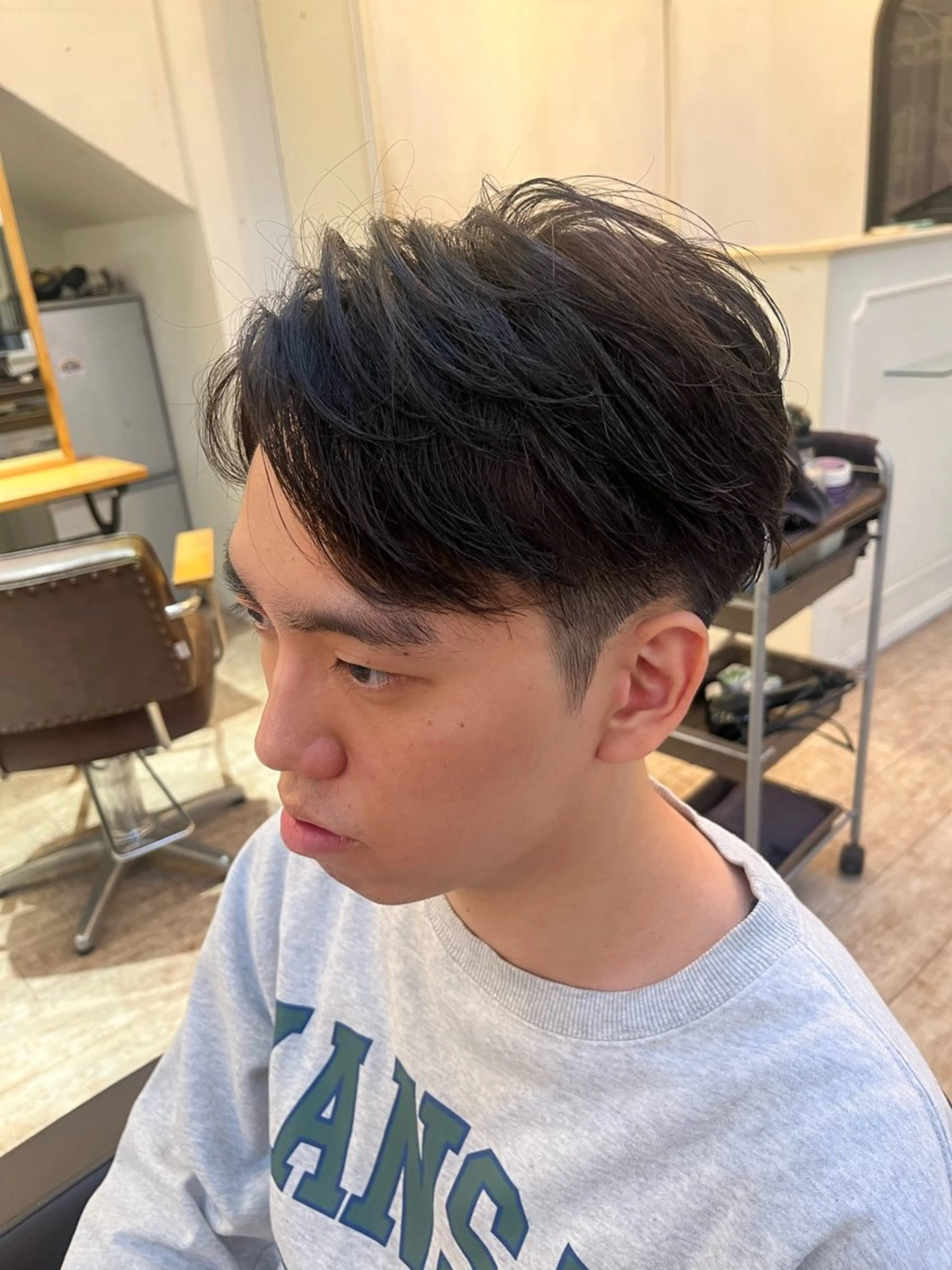 メンズ センターパート カット アロハ　自由が丘所属・メンズカット 募集中✨まゆのヘアスタイル